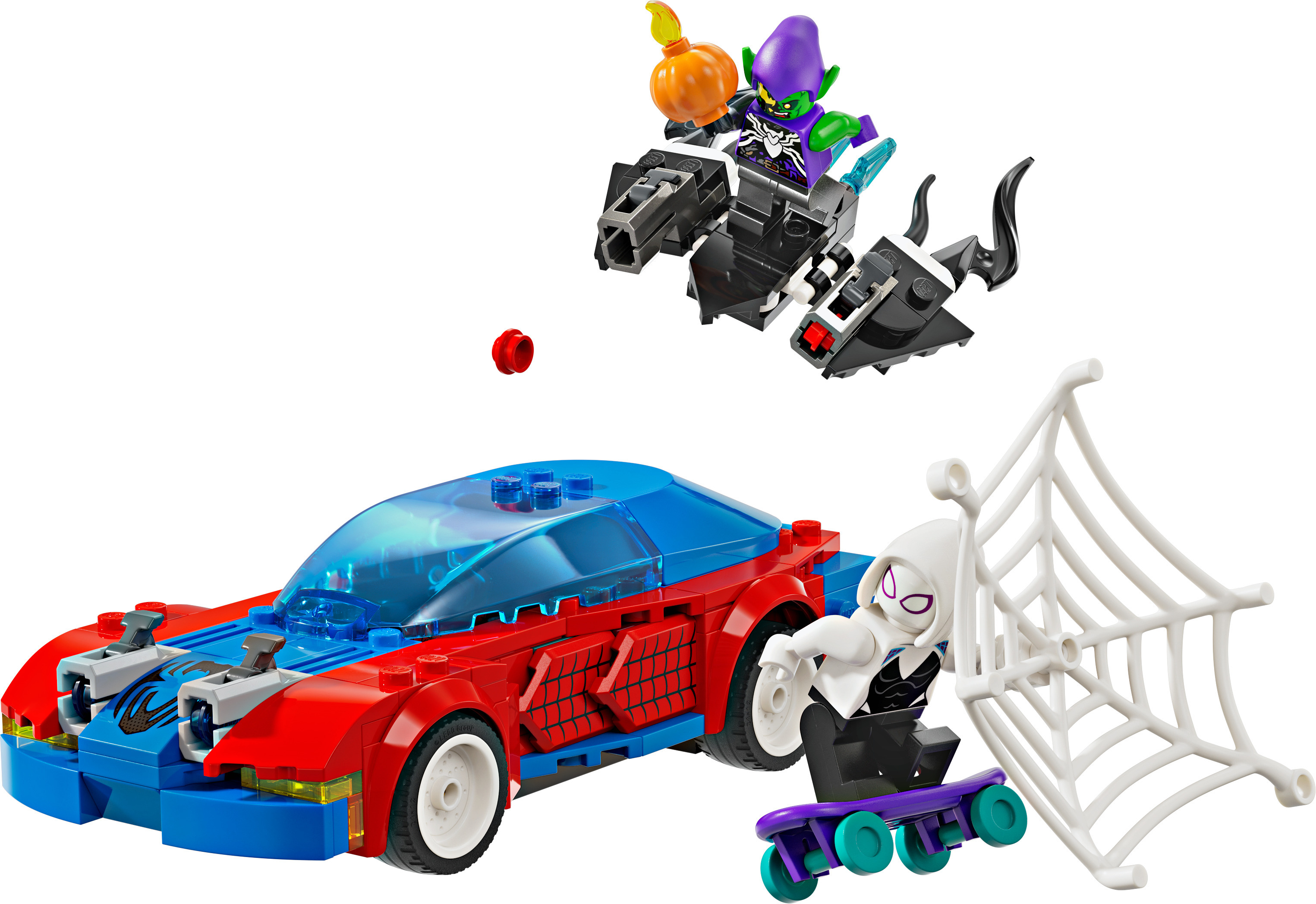 LEGO Super Heroes Marvel 76279  - Spider-Manin kilpa-auto ja Venomin Vihreä Menninkäinen