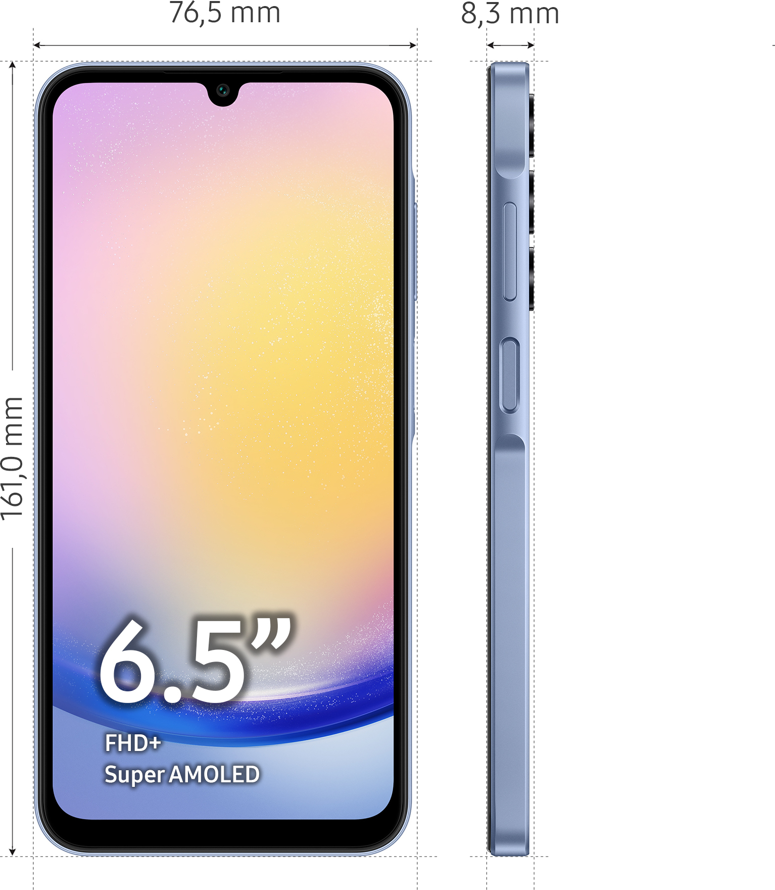 Samsung Galaxy A25 5G -puhelin, 128/6 Gt, sininen