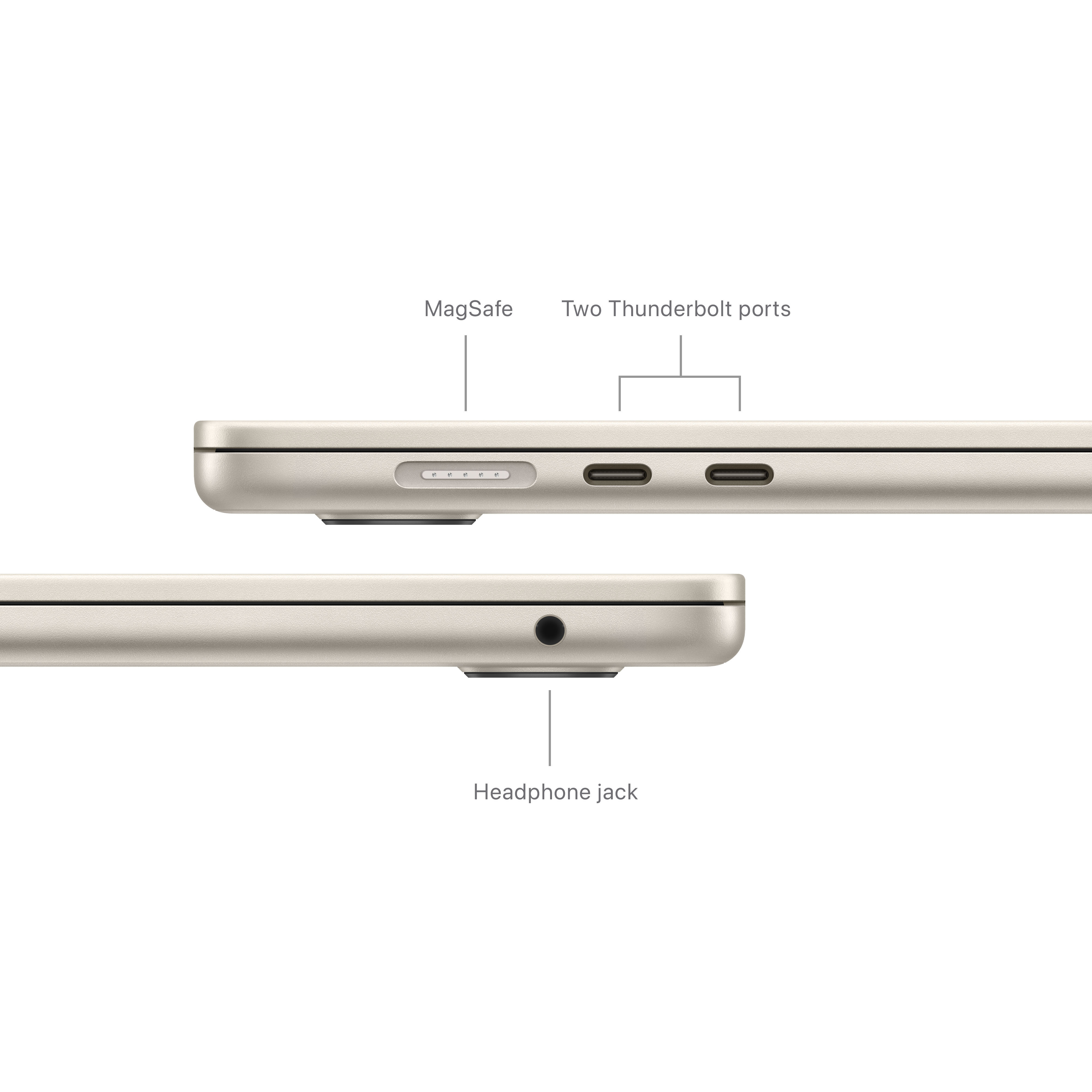Apple MacBook Air 15" M3 8 Gt, 256 Gt 2024 -kannettava, tähtivalkea (MRYR3)