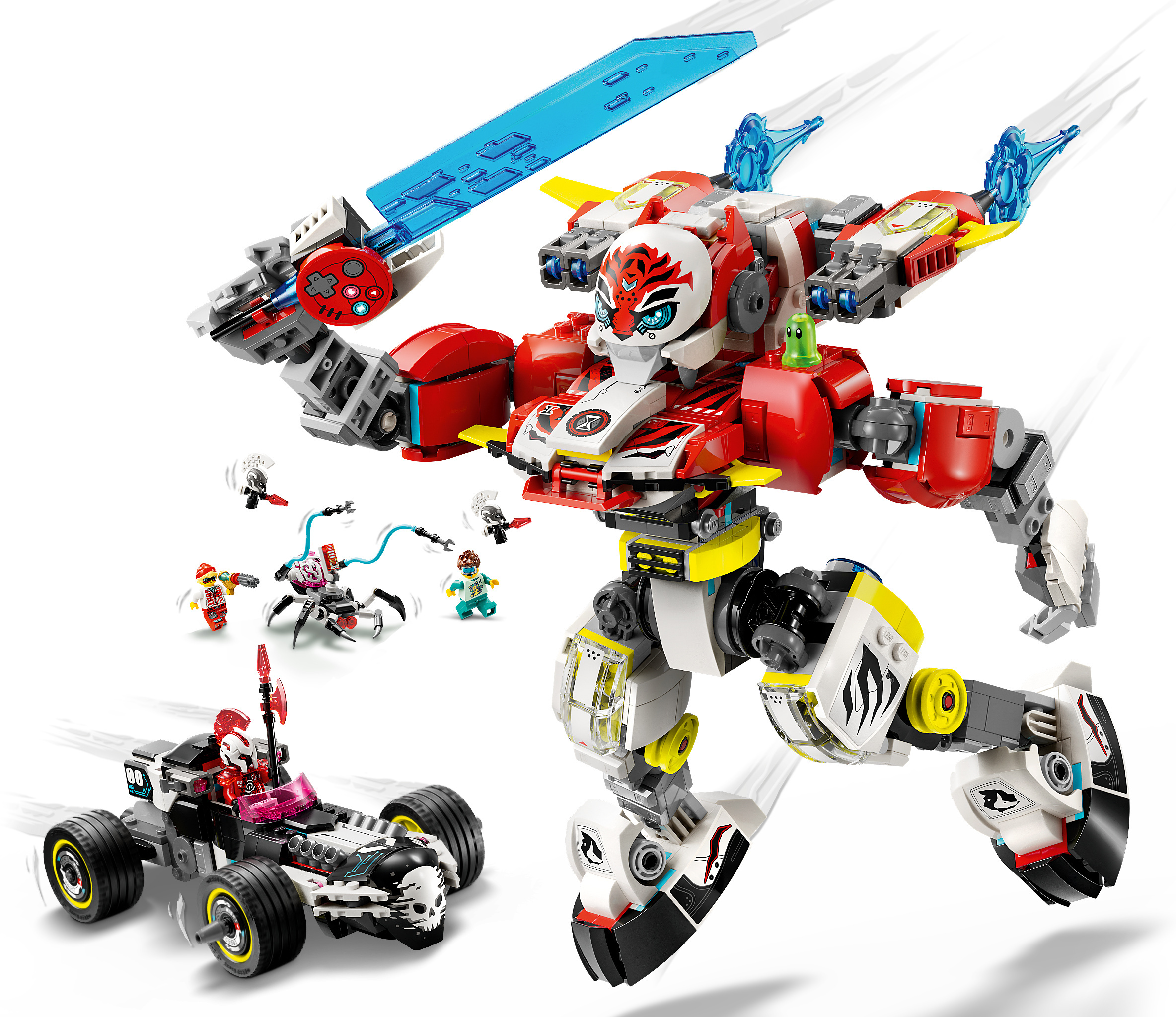 LEGO DREAMZzz 71497 – Cooperin tiikerirobotti ja Zeron hot rod ‑auto