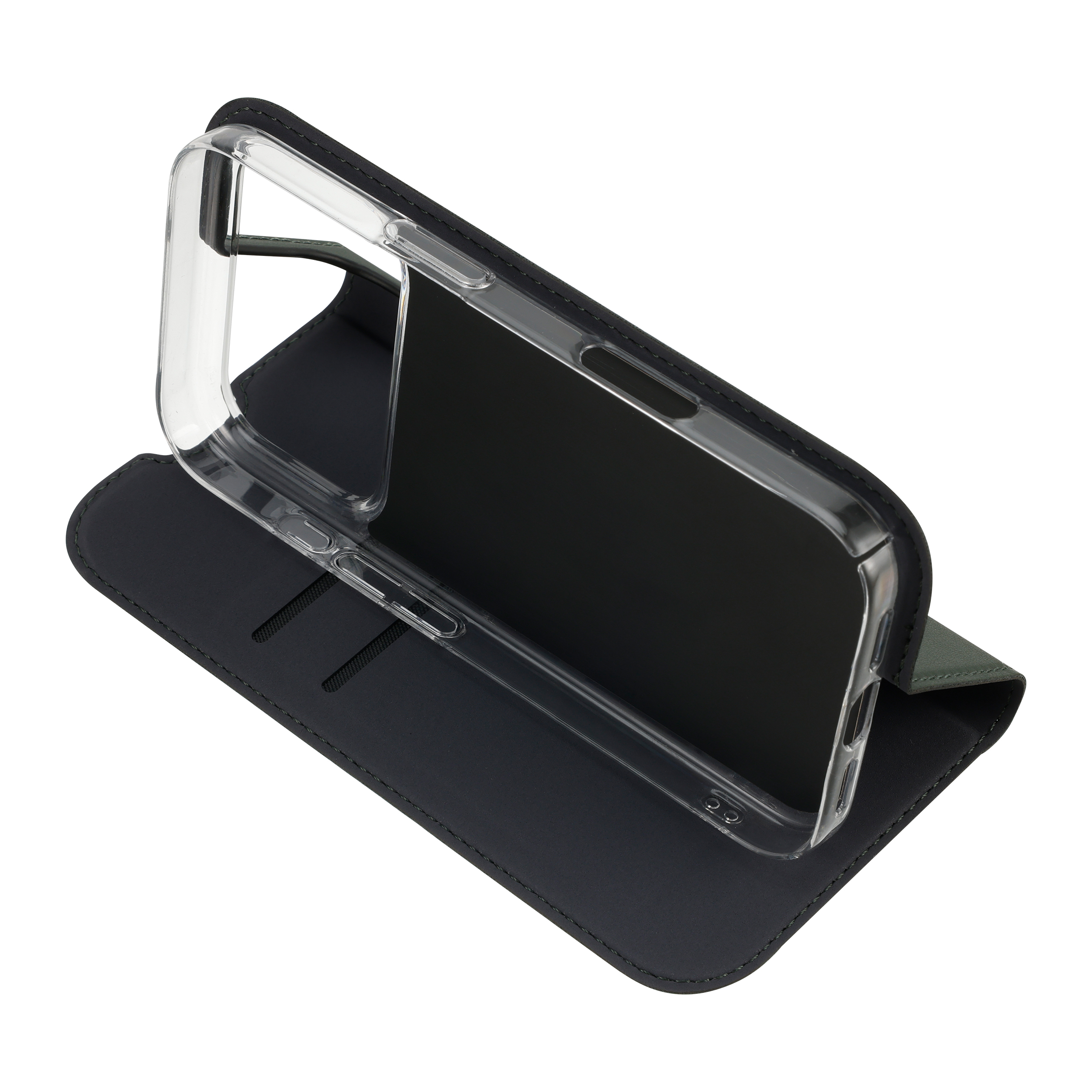 FoneKit BookCase suojakotelo, iPhone 17 Pro, tummanvihreä