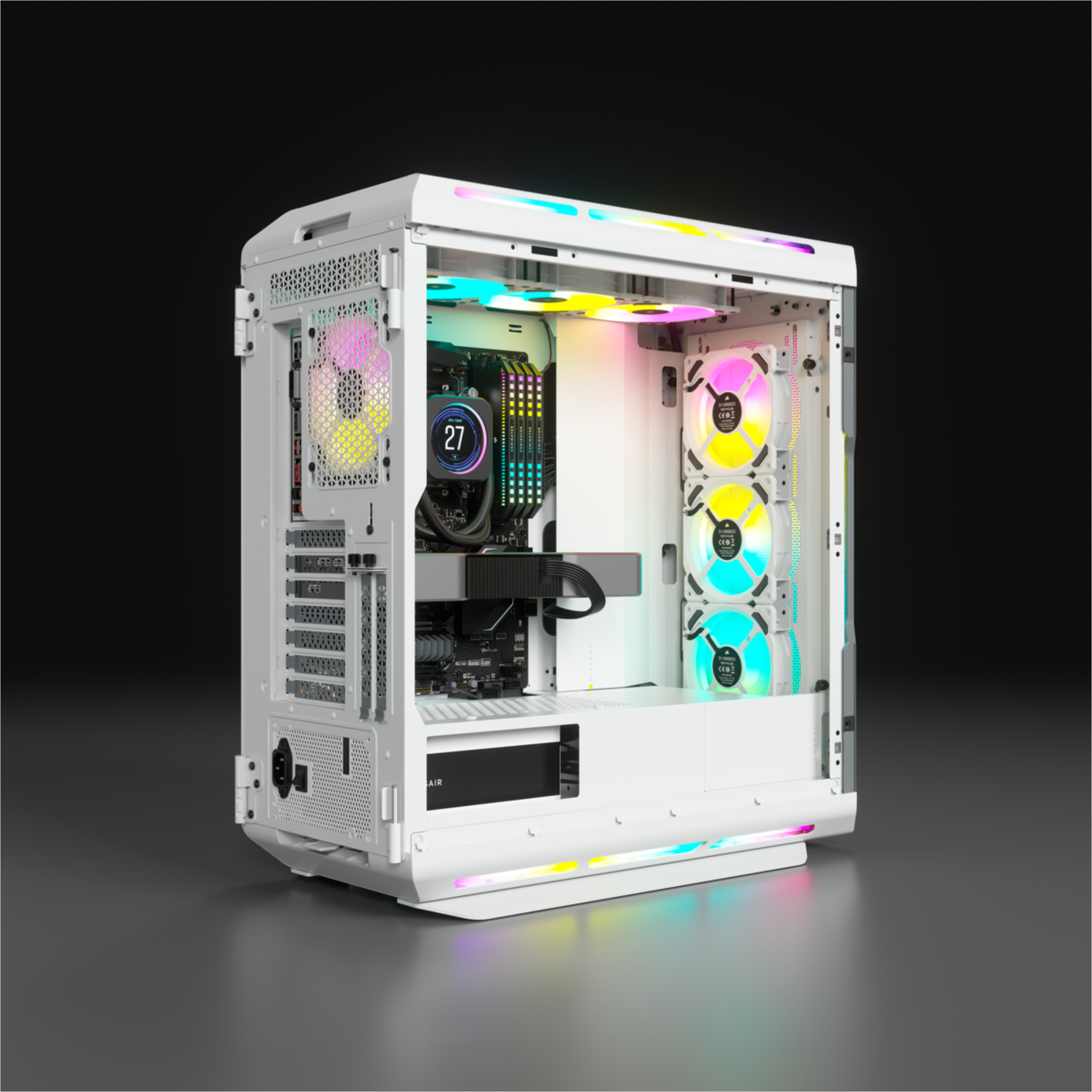 Corsair icue 5000t rgb atx kotelo ikkunalla valkoinen verkkokauppa