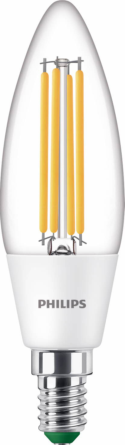 Philips Ultra Efficient LED -kynttilälamppu, E14, 3000K, 485 lm, kirkaspintainen