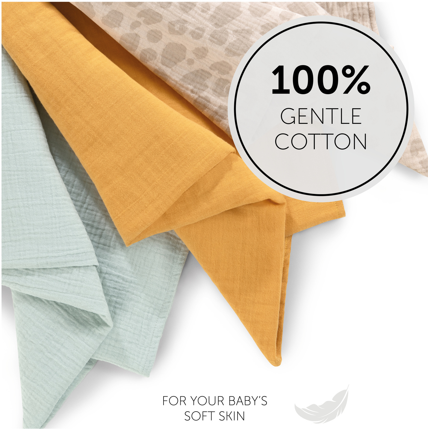 Hauck Cuddle N Clean -harsoliina, 80 x 80 cm, 3 kpl