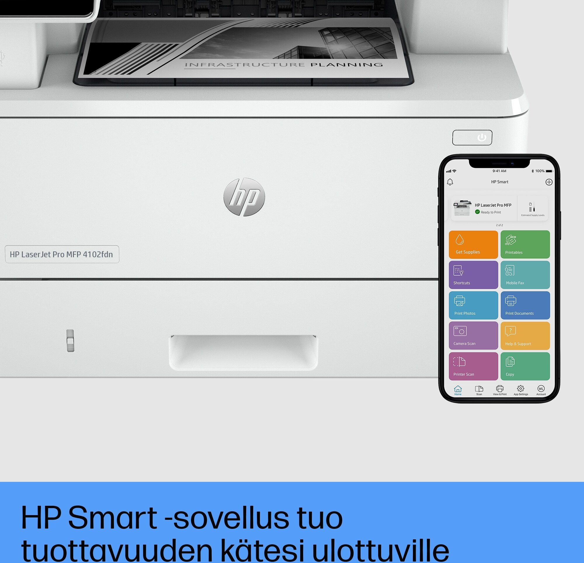 HP LaserJet Pro MFP 4102fdn -mustavalkomonitoimilaser