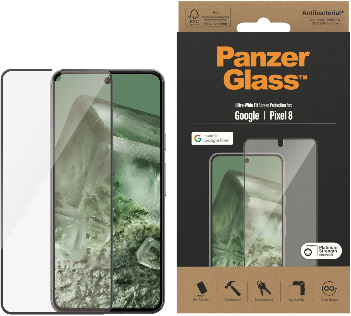 PanzerGlass Ultrawide Fit lasikalvo, Google Pixel 8