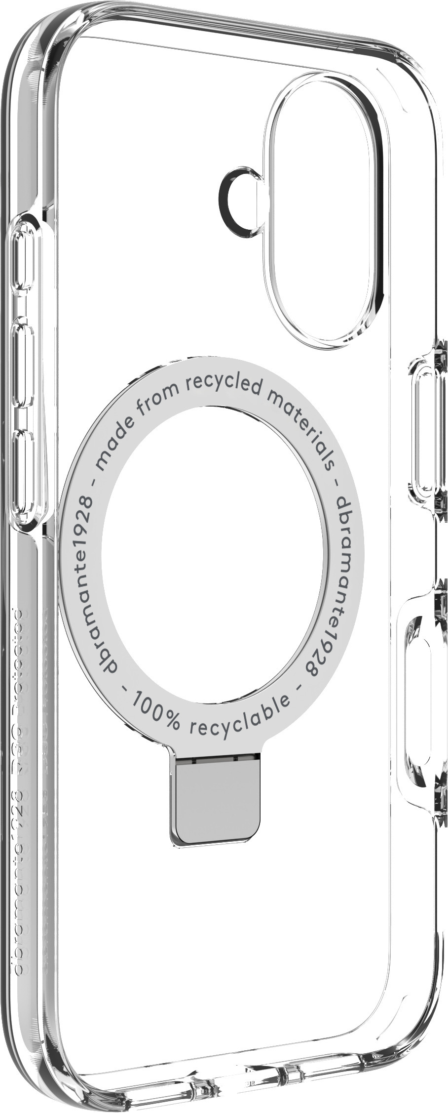 Dbramante1928 Iceland Ultra D3O MagSafe Kickstand -suojakotelo, iPhone 16, kirkas