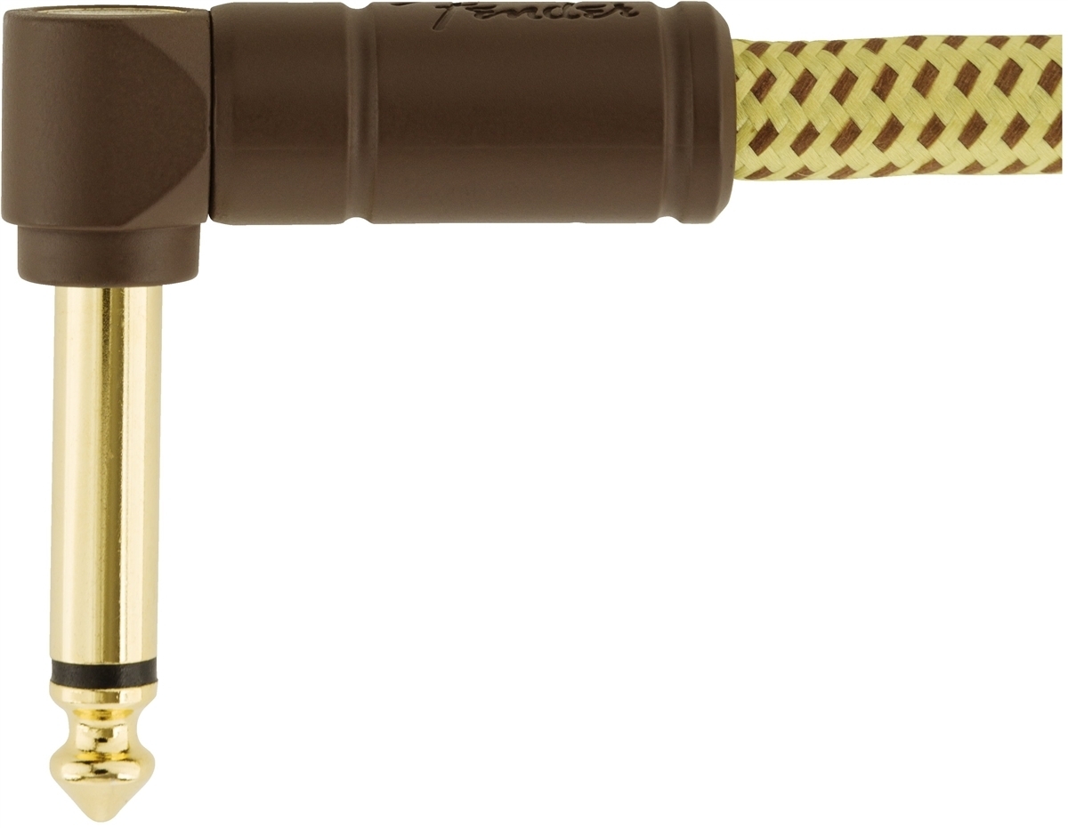Fender Deluxe SeriesTweed instrumenttikaapeli kulmaplugilla, 3,0 m, punottu