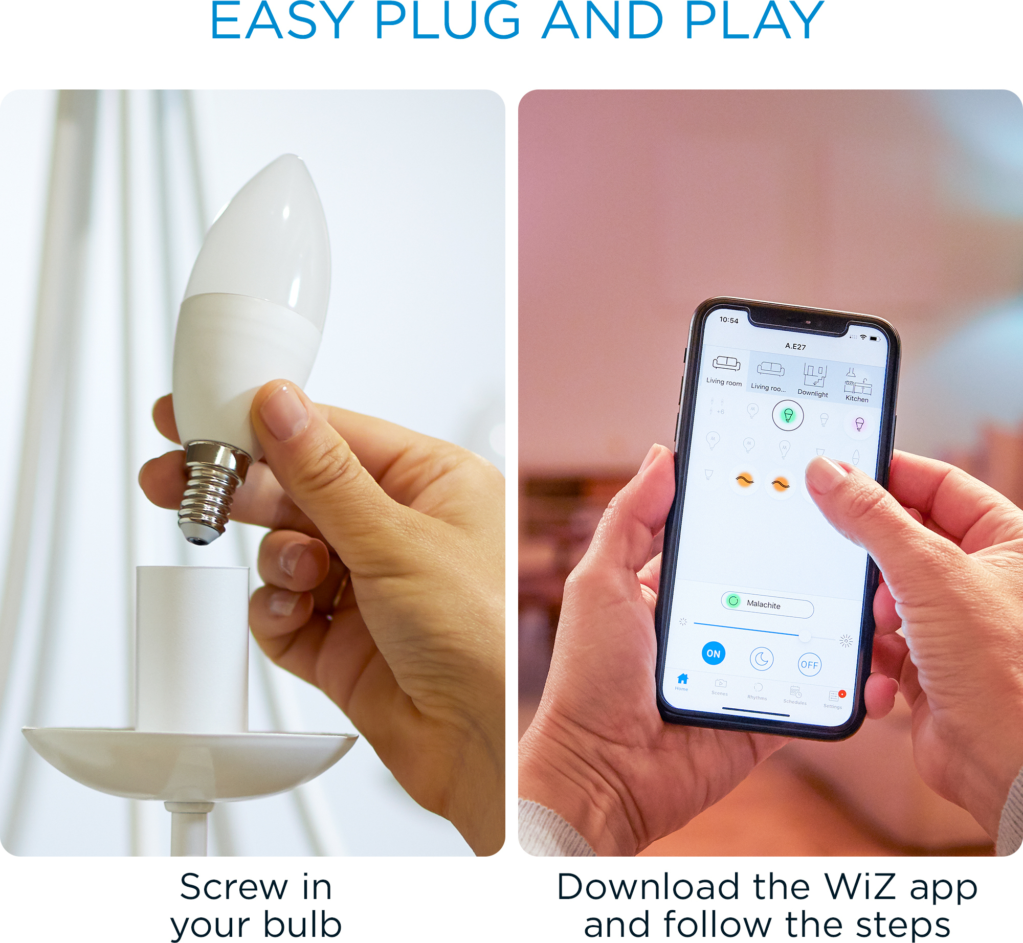WiZ älylamppu, E14, tunable white - valkoisen valon sävyt, Wi-Fi, 2700-6500 K, 470 lm