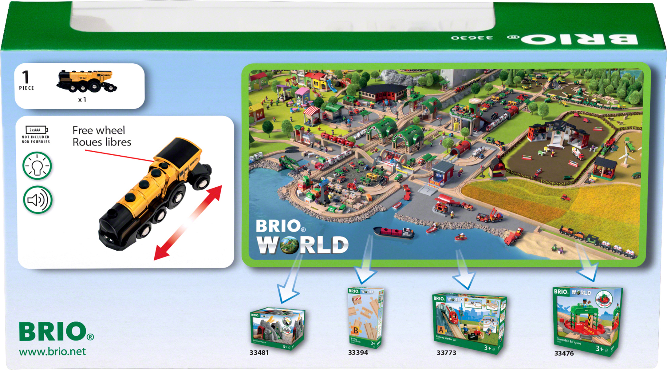 BRIO World 33630 - Iso kultainen veturi