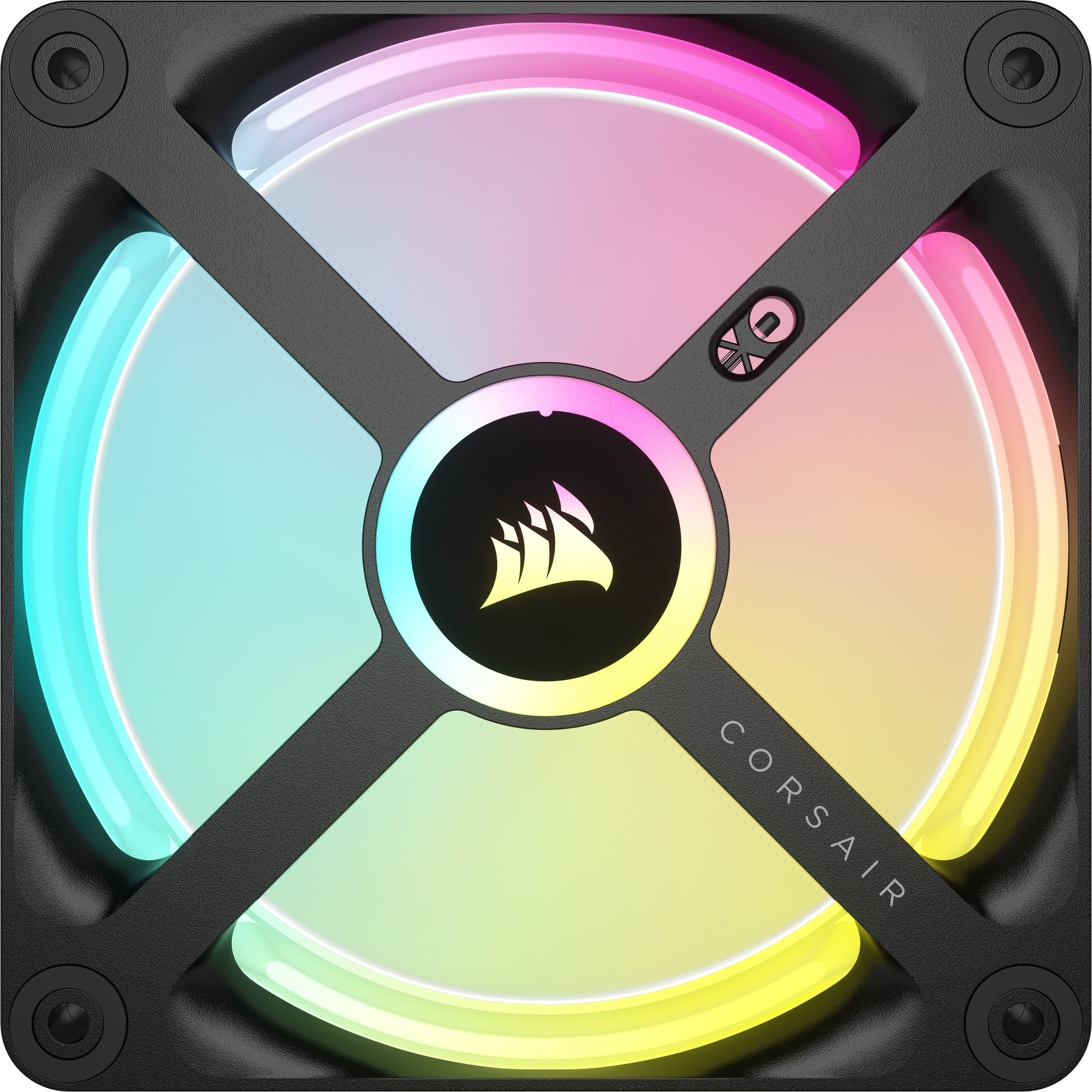 Corsair iCUE LINK QX120 RGB PWM -tuuletin, 120 mm, musta, 3 kpl Starter Kit