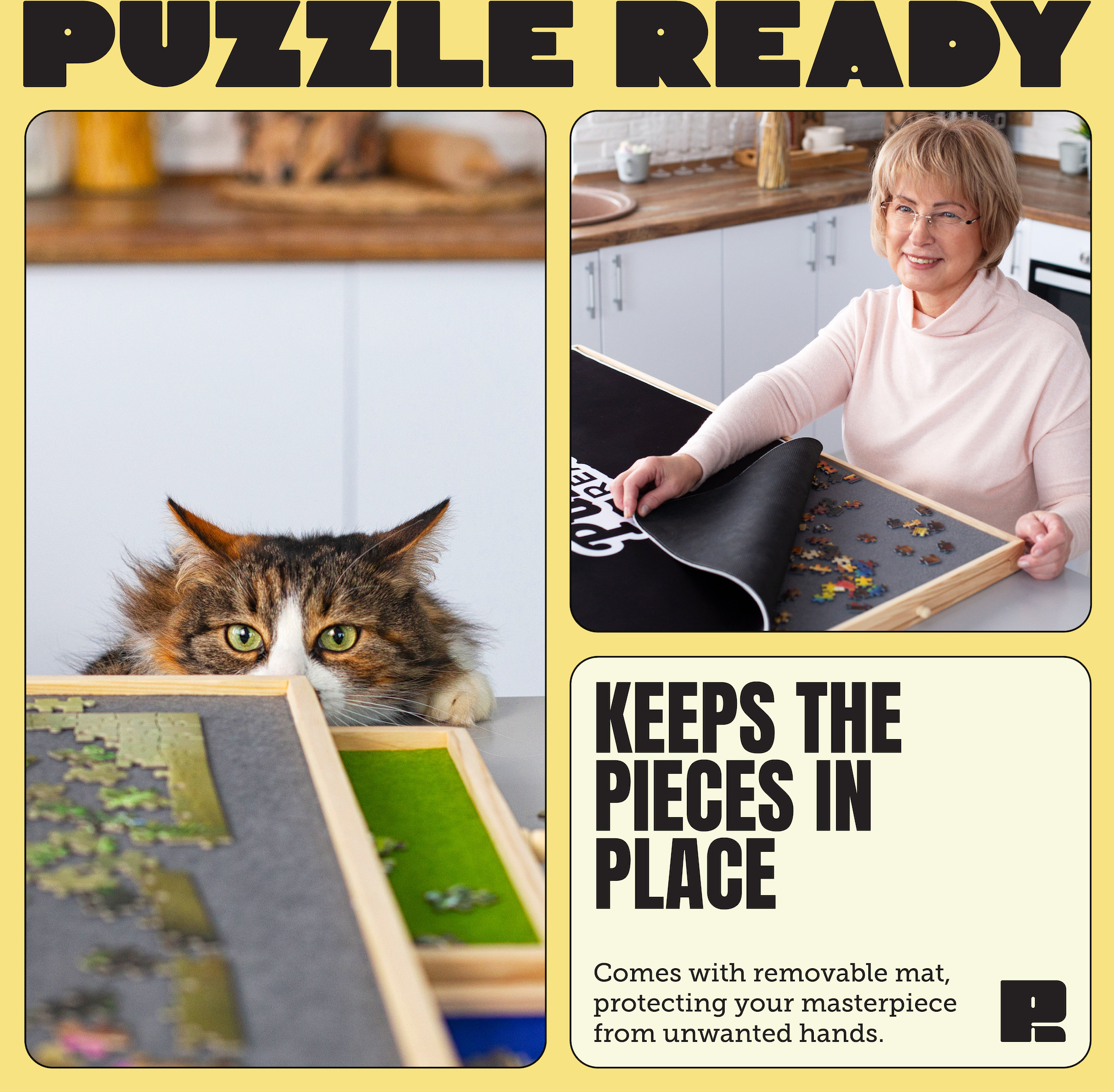 Puzzle Ready - Puinen palapelilauta, 1000 palalle