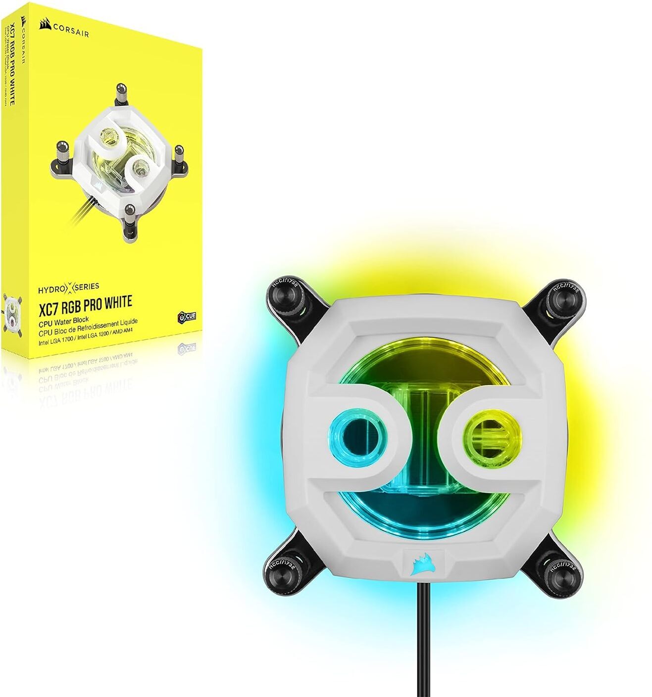 Corsair Hydro X Series XC7 RGB PRO -vesiblokki prosessorille, valkoinen