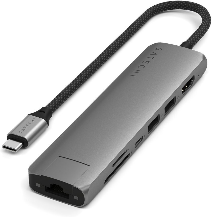Satechi USB-C-Hubi, 5 porttia, muistikortinlukijat, tähtiharmaa