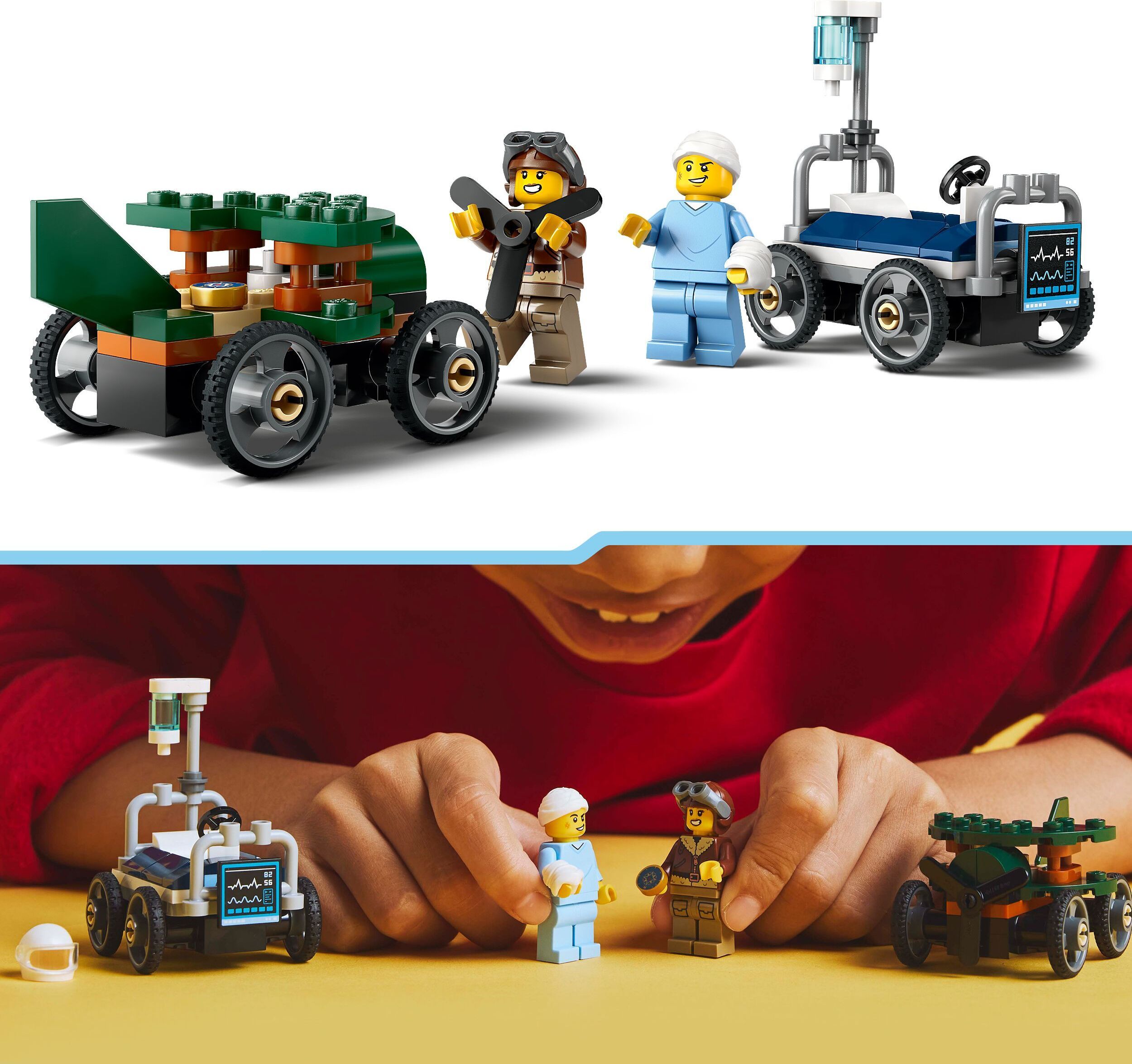 LEGO City 60459 – Lentokone vastaan sairaalansänky – kilpa-autopakkaus