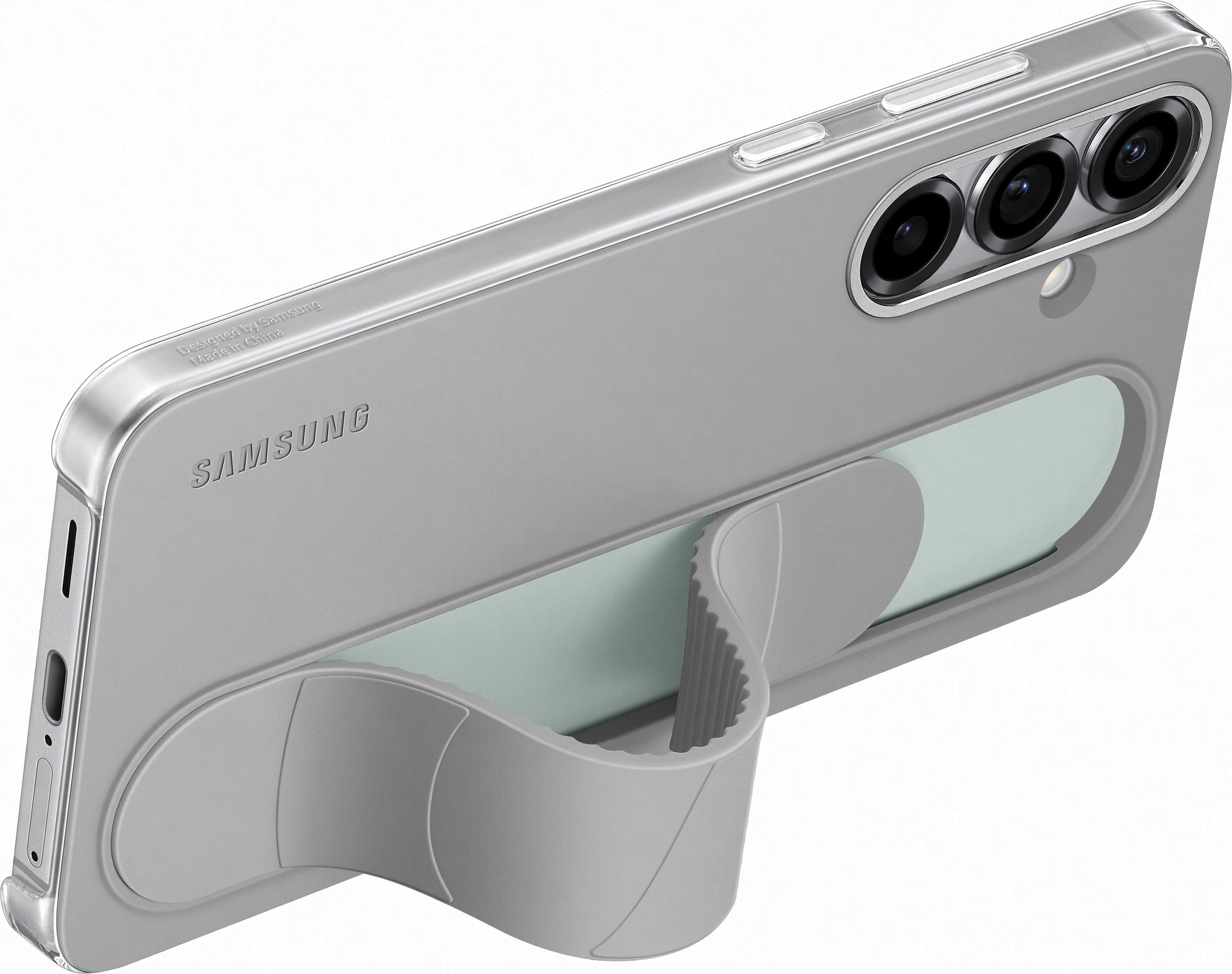 Samsung Galaxy S25+ Standing Grip suojakuori, harmaa / minttu