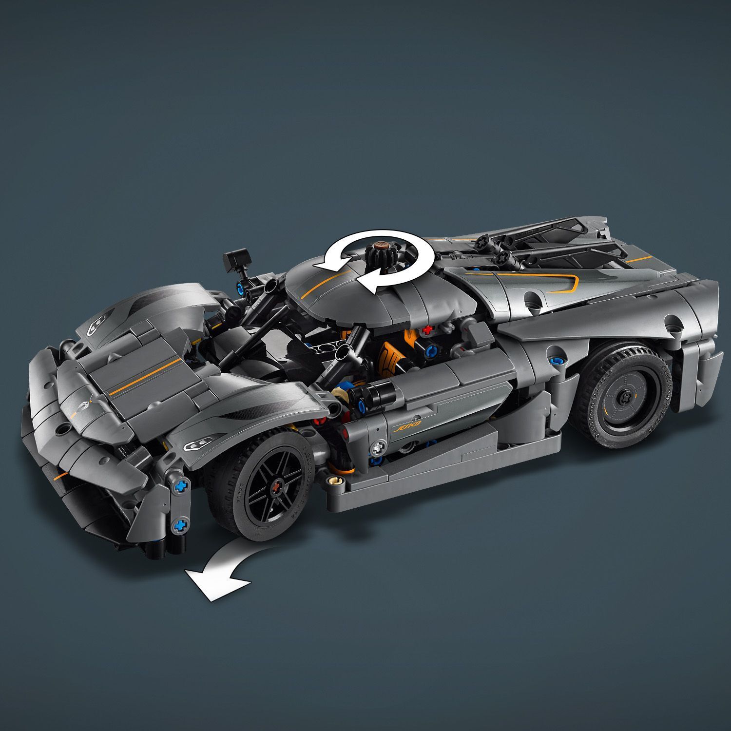 LEGO Technic 42173 - Harmaa hyperauto Koenigsegg Jesko Absolut