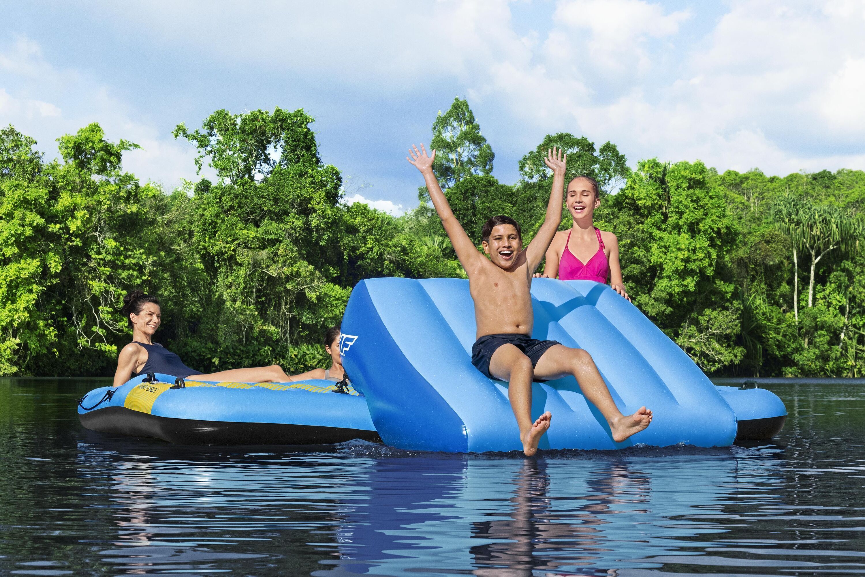 Bestway Hydro-Force Summer Slide Activity Island - uimalautta liukumäellä,  365 x 295 x 77 cm