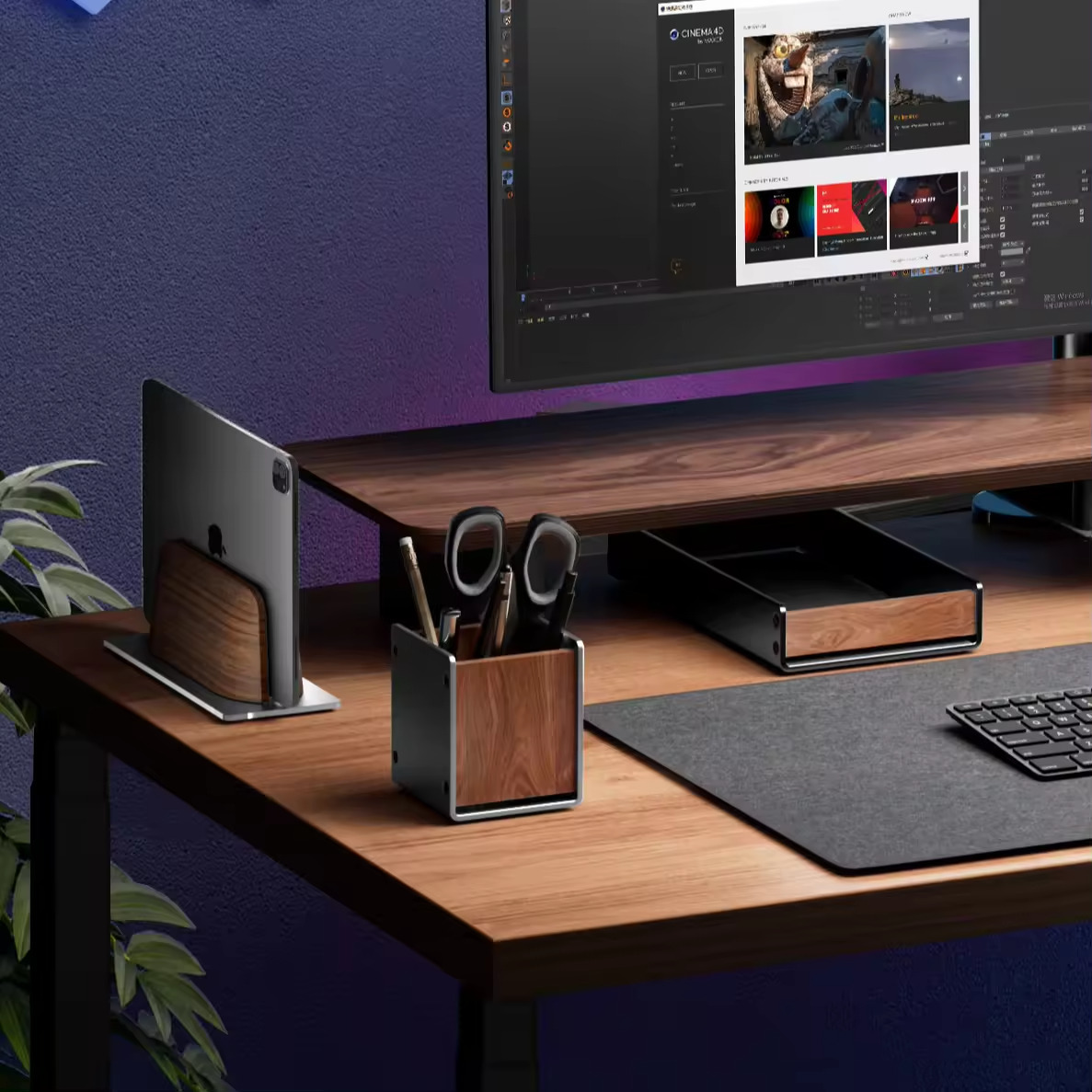 ErgoWork Hickory Pen Box -kynäpurkki, tumma pähkinäpuu