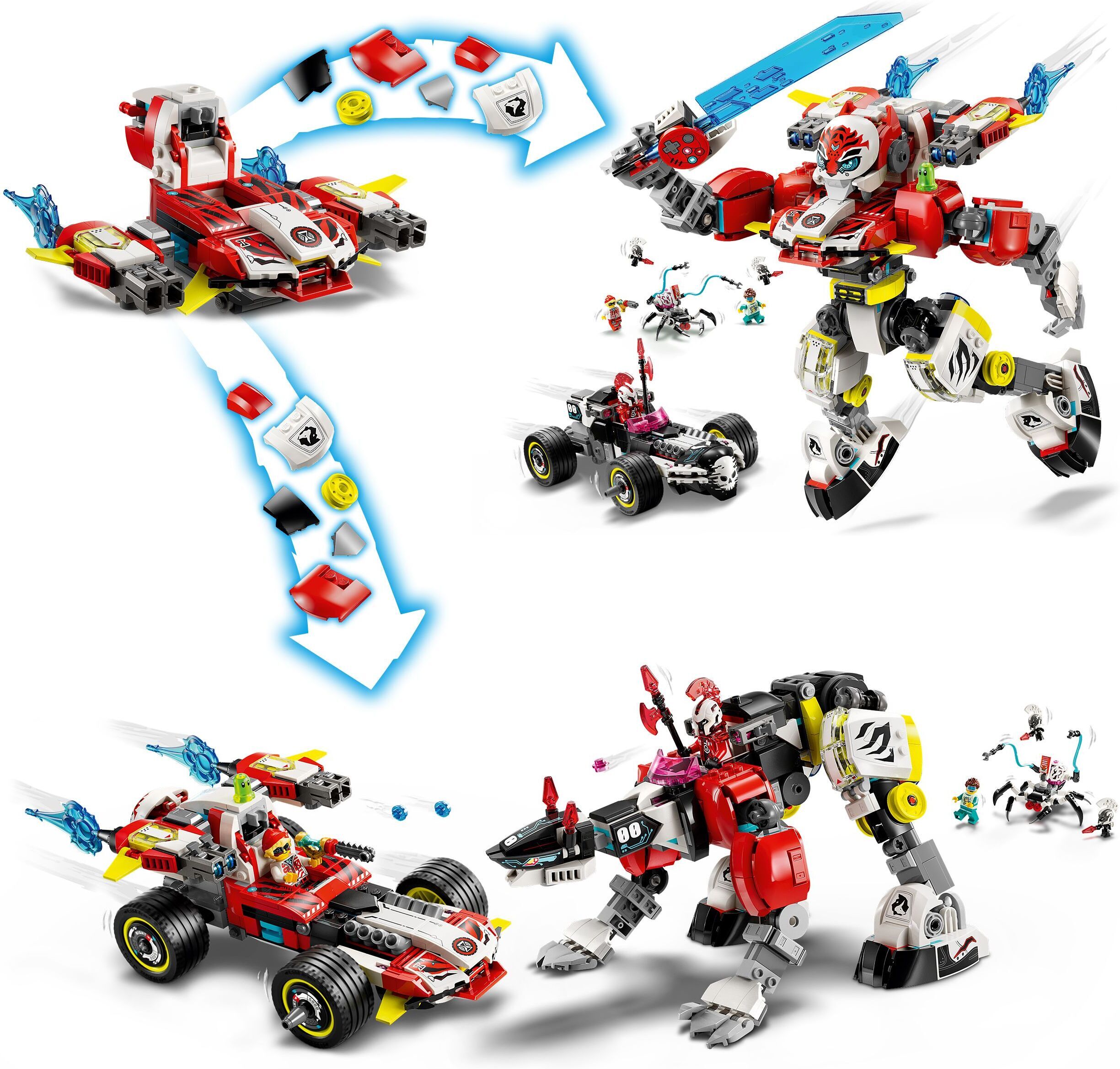 LEGO DREAMZzz 71497 – Cooperin tiikerirobotti ja Zeron hot rod ‑auto