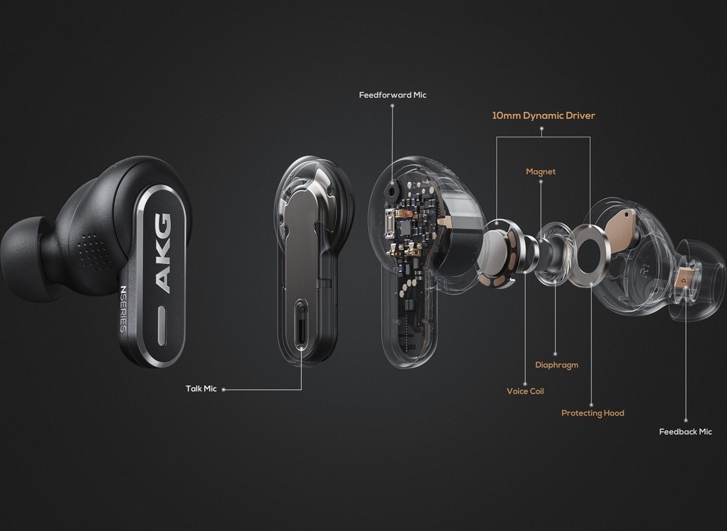 AKG N5 Hybrid nappikuulokkeet aktiivisella melunvaimennuksella, valkoinen
