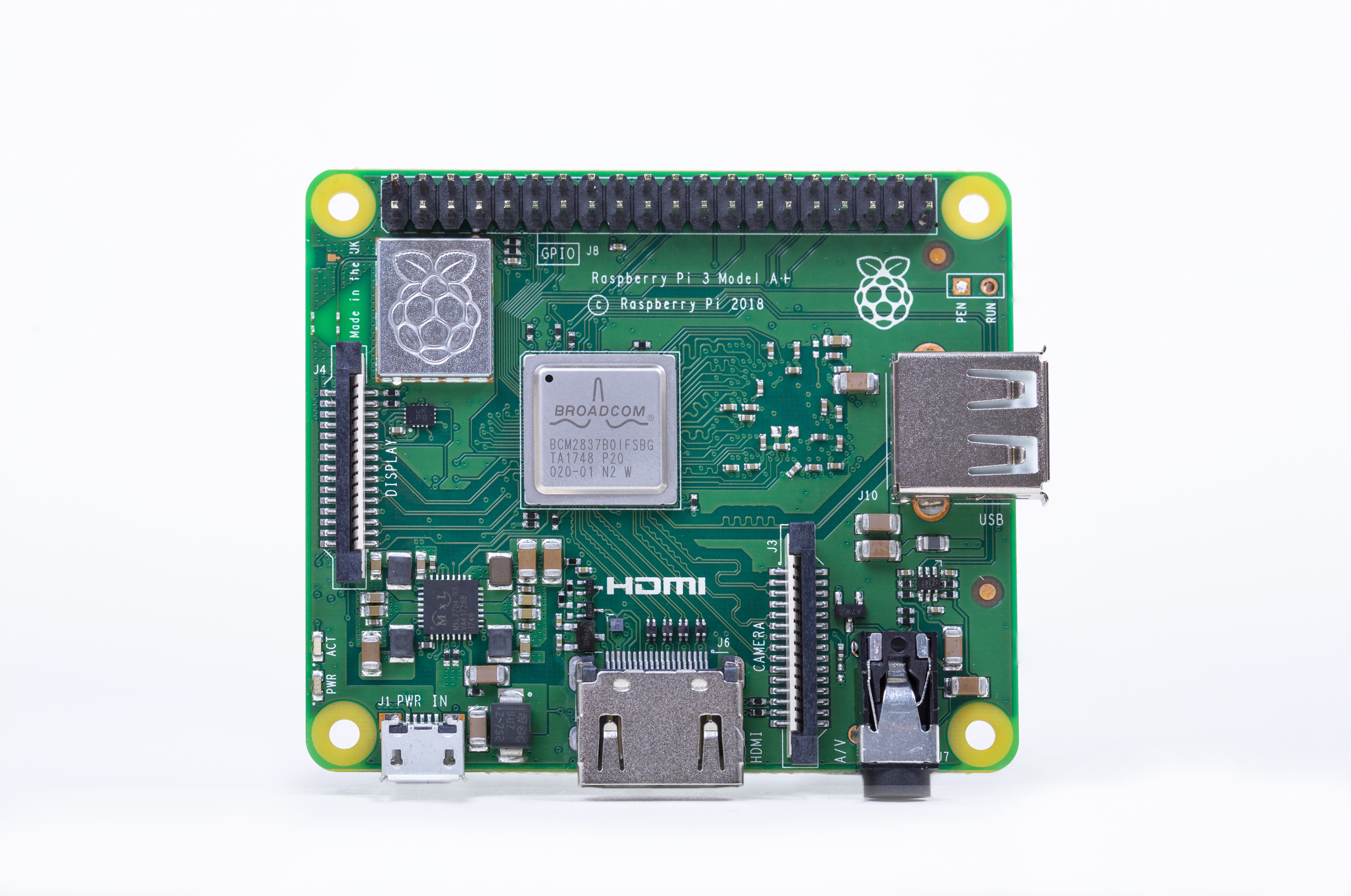 Raspberry Pi 3 model A+ - yhden piirilevyn tietokone