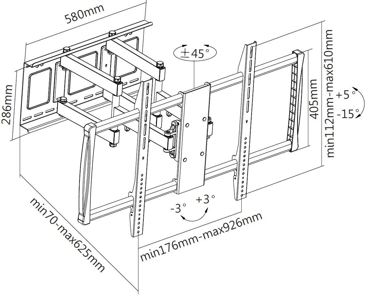 Mozi Super Solid Full-motion B4 60-100" television seinäteline