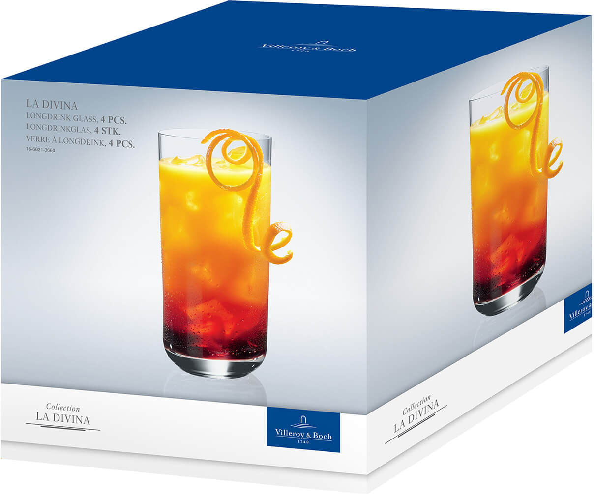 Villeroy & Boch La Divina -long drink lasi, 4 kpl