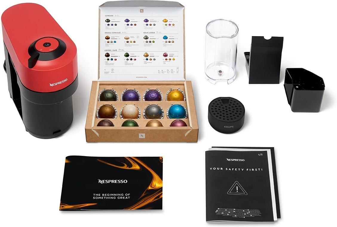Nespresso Vertuo POP XN920510WP -kahvikapselikone, punainen/musta