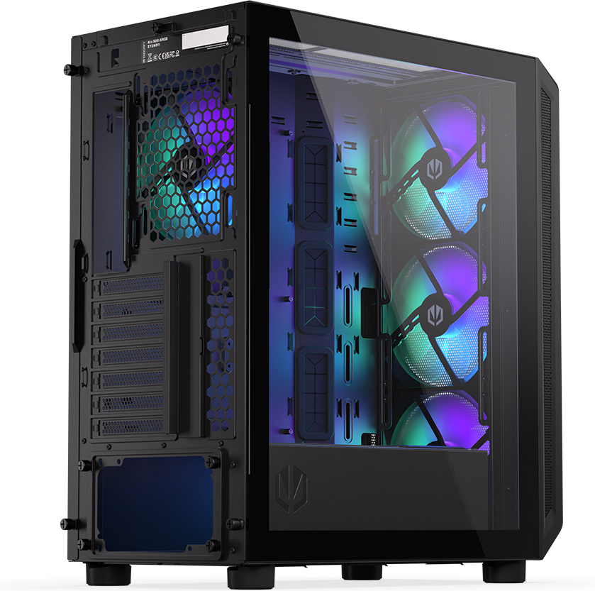 Endorfy Arx 500 ARGB Mid Tower ATX-kotelo ikkunalla, musta