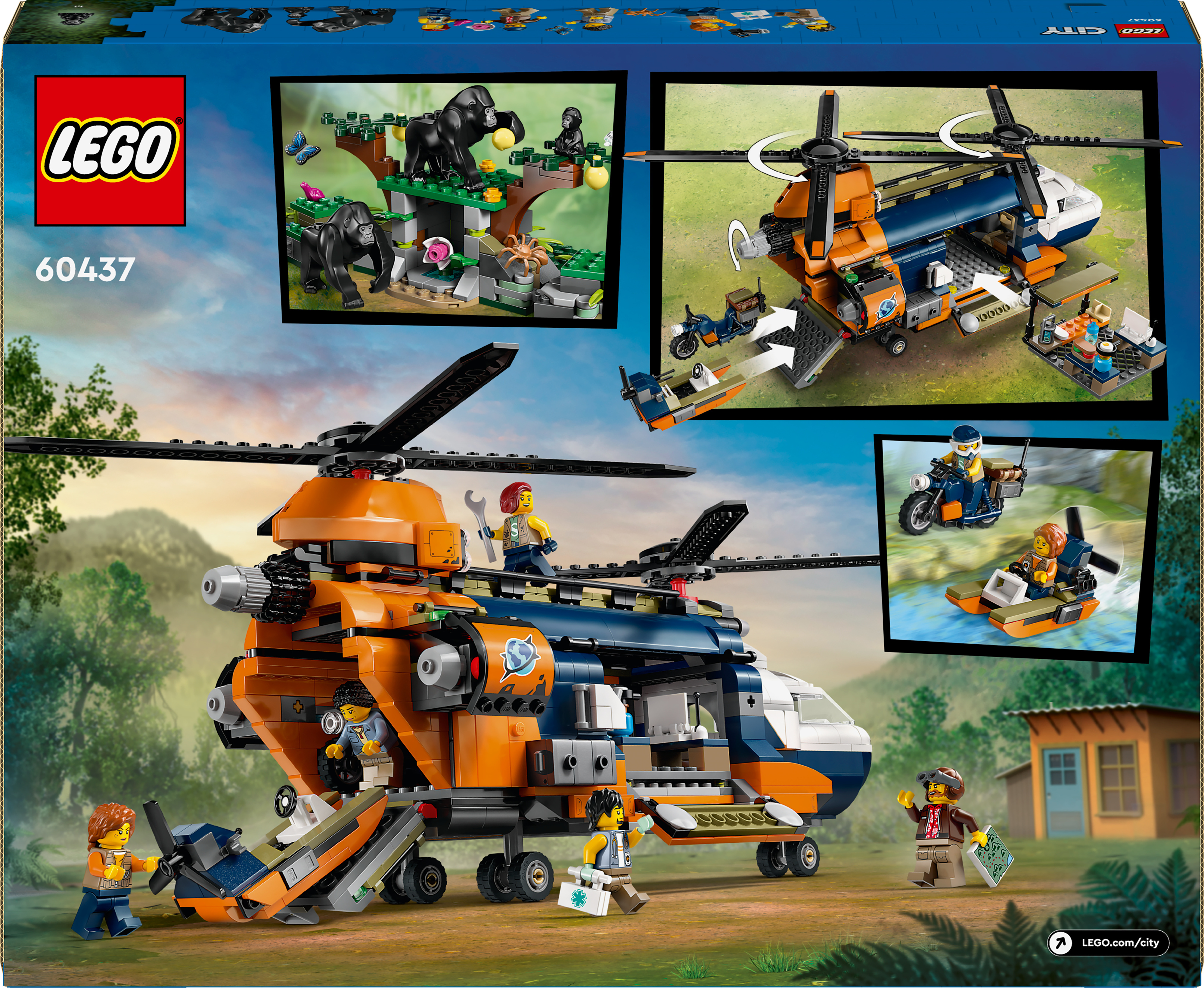 LEGO City Exploration 60437  - Viidakkotutkijan helikopteri leirissä