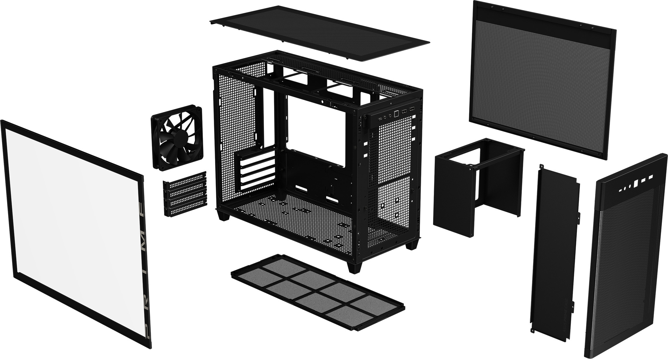 Asus Prime AP201 TG Micro-ATX-kotelo ikkunalla, musta