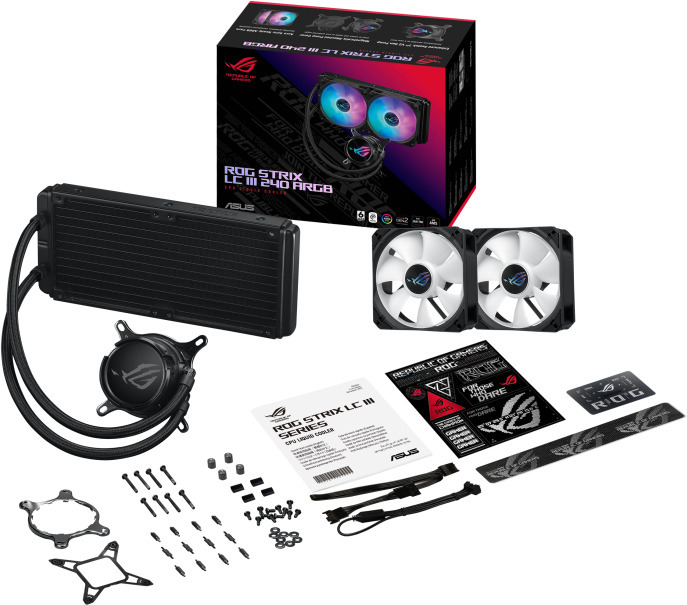 Asus ROG STRIX LC III 240 ARGB -nestejäähdytysjärjestelmä, musta