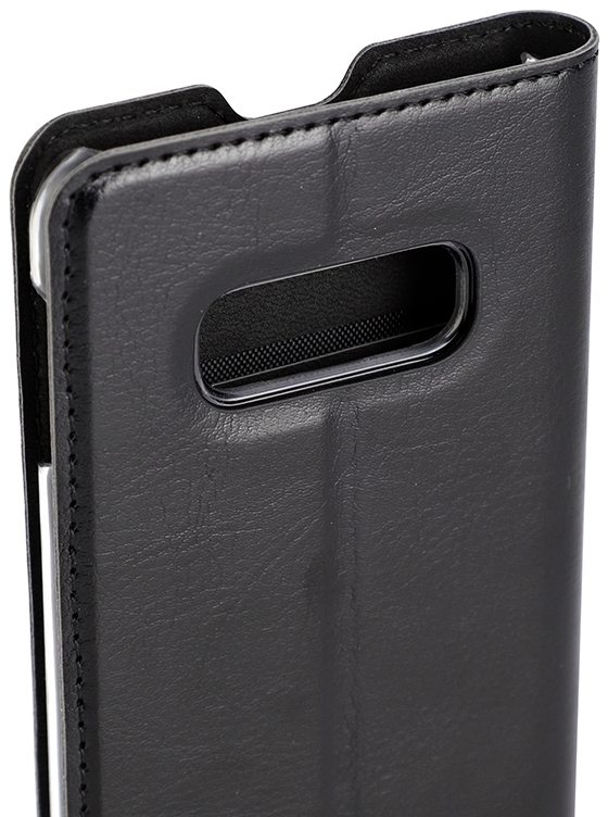 Wave BookCase -suojakotelo, Samsung Galaxy S10e, musta