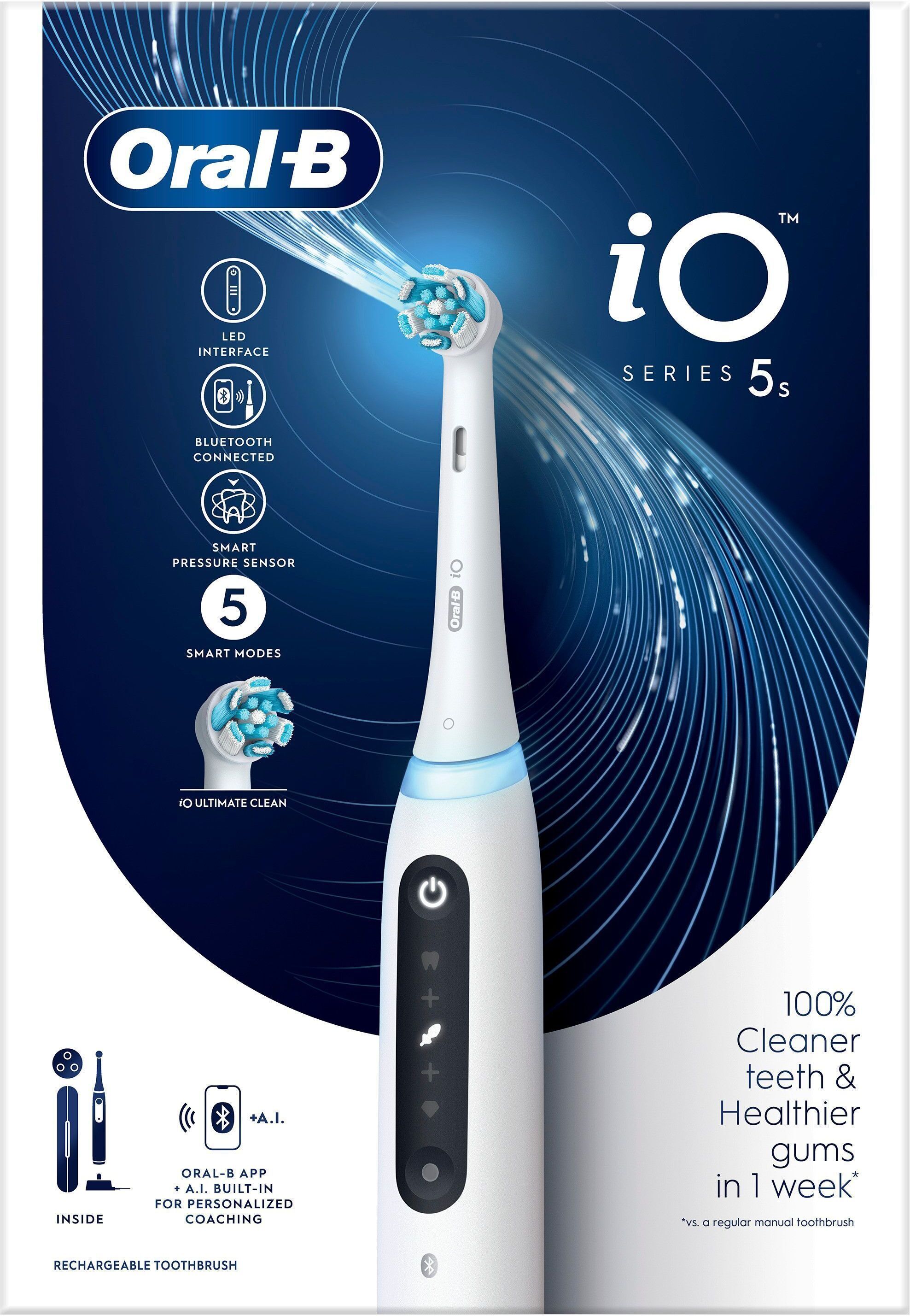 Oral-B iO Series 5s -sähköhammasharja, valkoinen