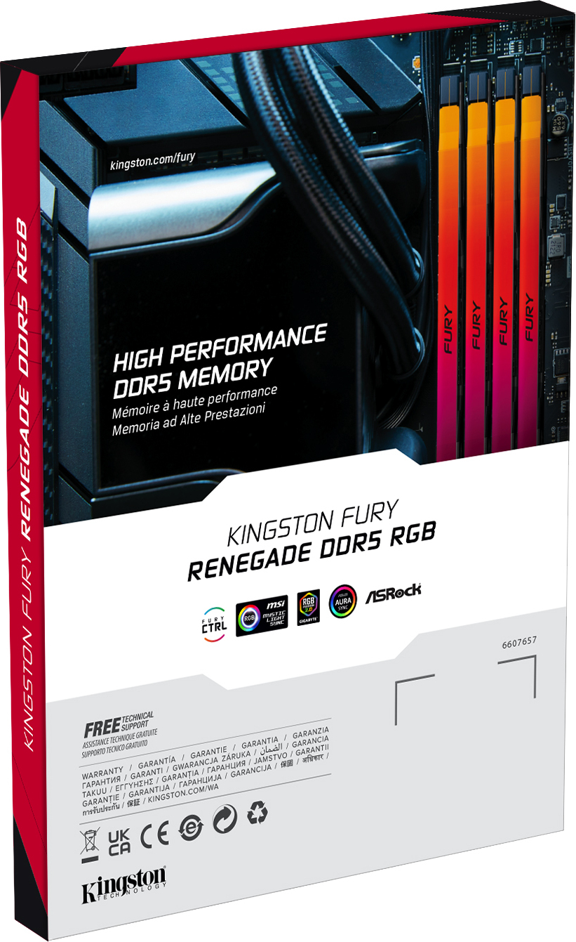 Kingston FURY Renegade RGB DDR5 7200 MHz CL38 16 Gt -muistimoduli
