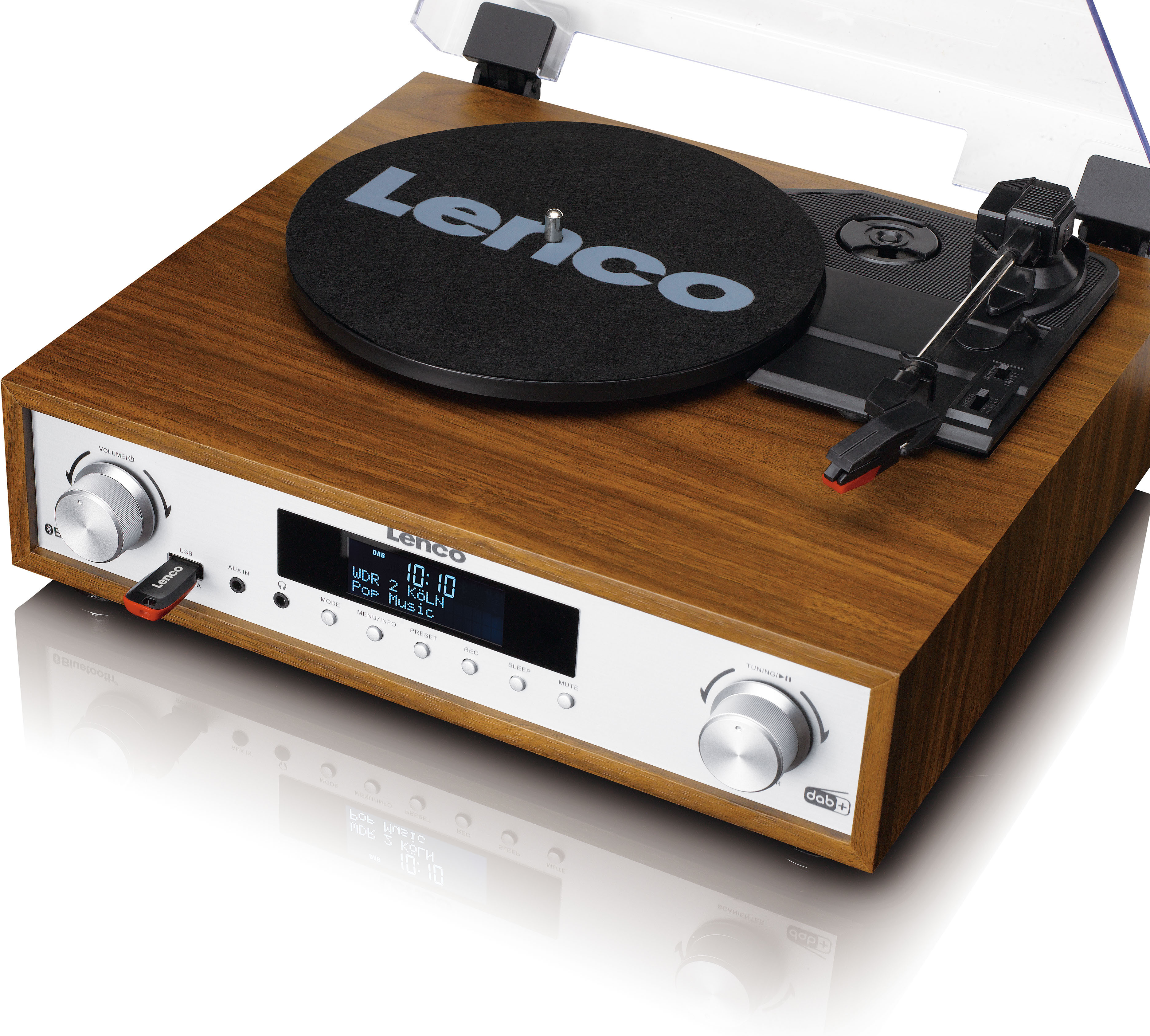 Lenco MC-160 levysoitin kaiuttimilla, pähkinä