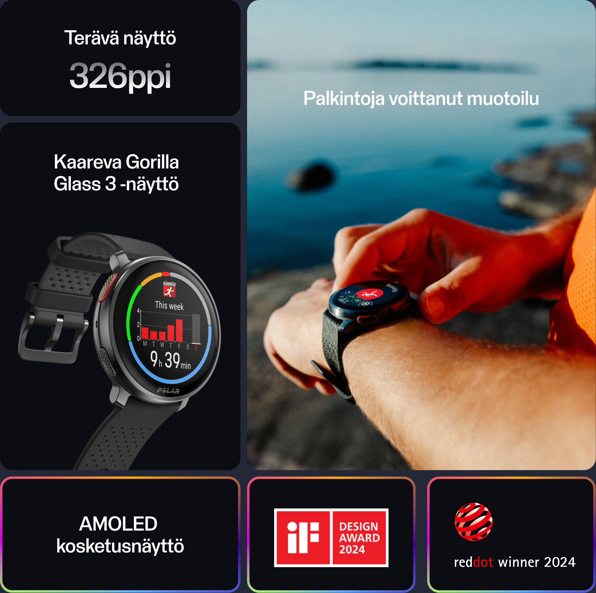 Polar Vantage V3 -premium-urheilukello, aprikoosi
