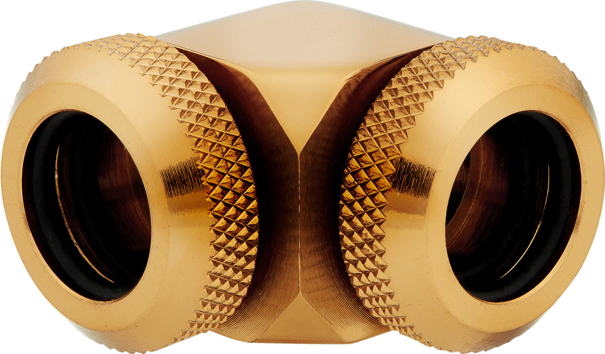 Corsair Hydro X Series XF Hardline 90° Gold 12mm OD Fitting -putkiliitin, kulta, 2-pack