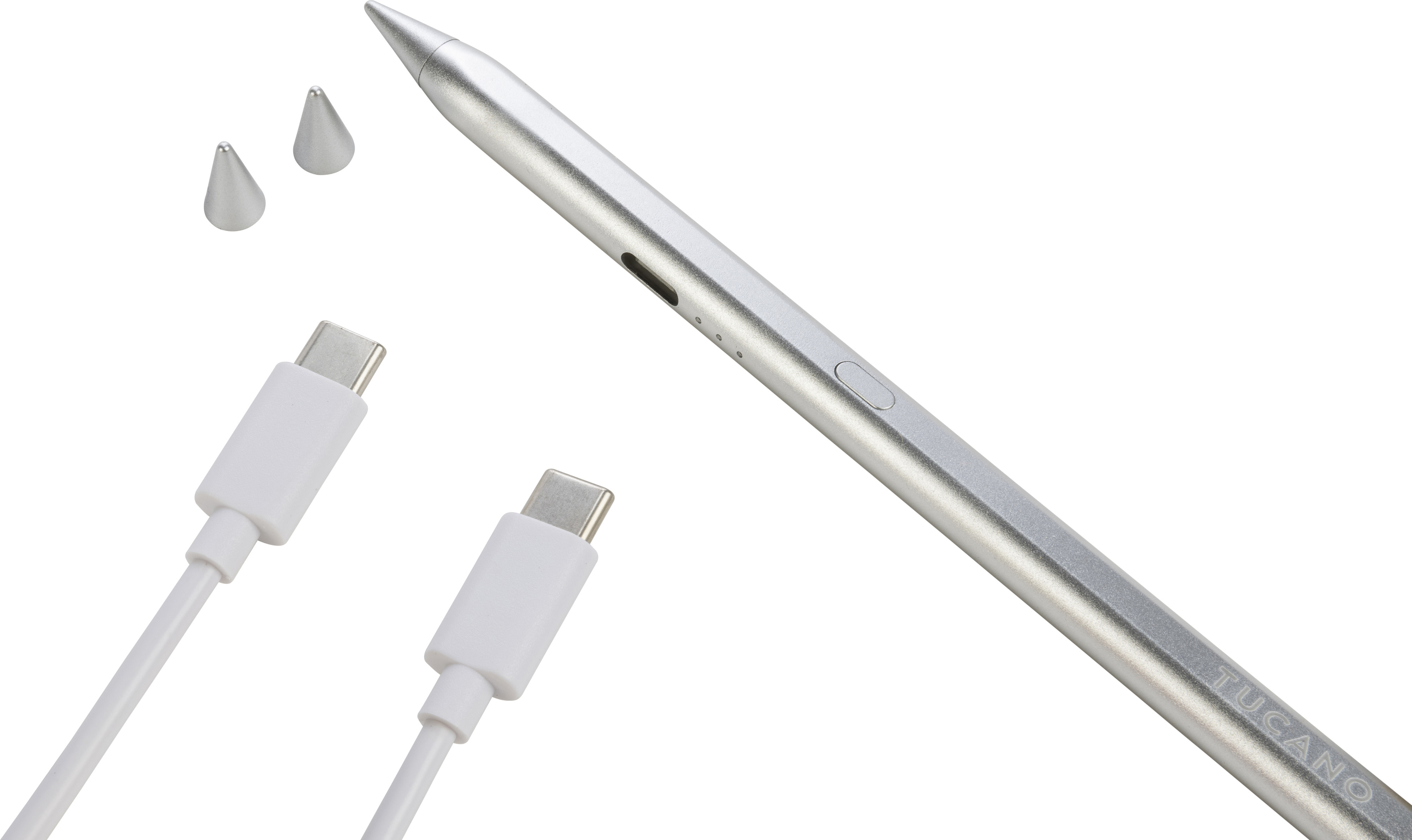 Tucano Utility Active Stylus Pen 2 -kosketusnäyttökynä Apple iPadille, hopea