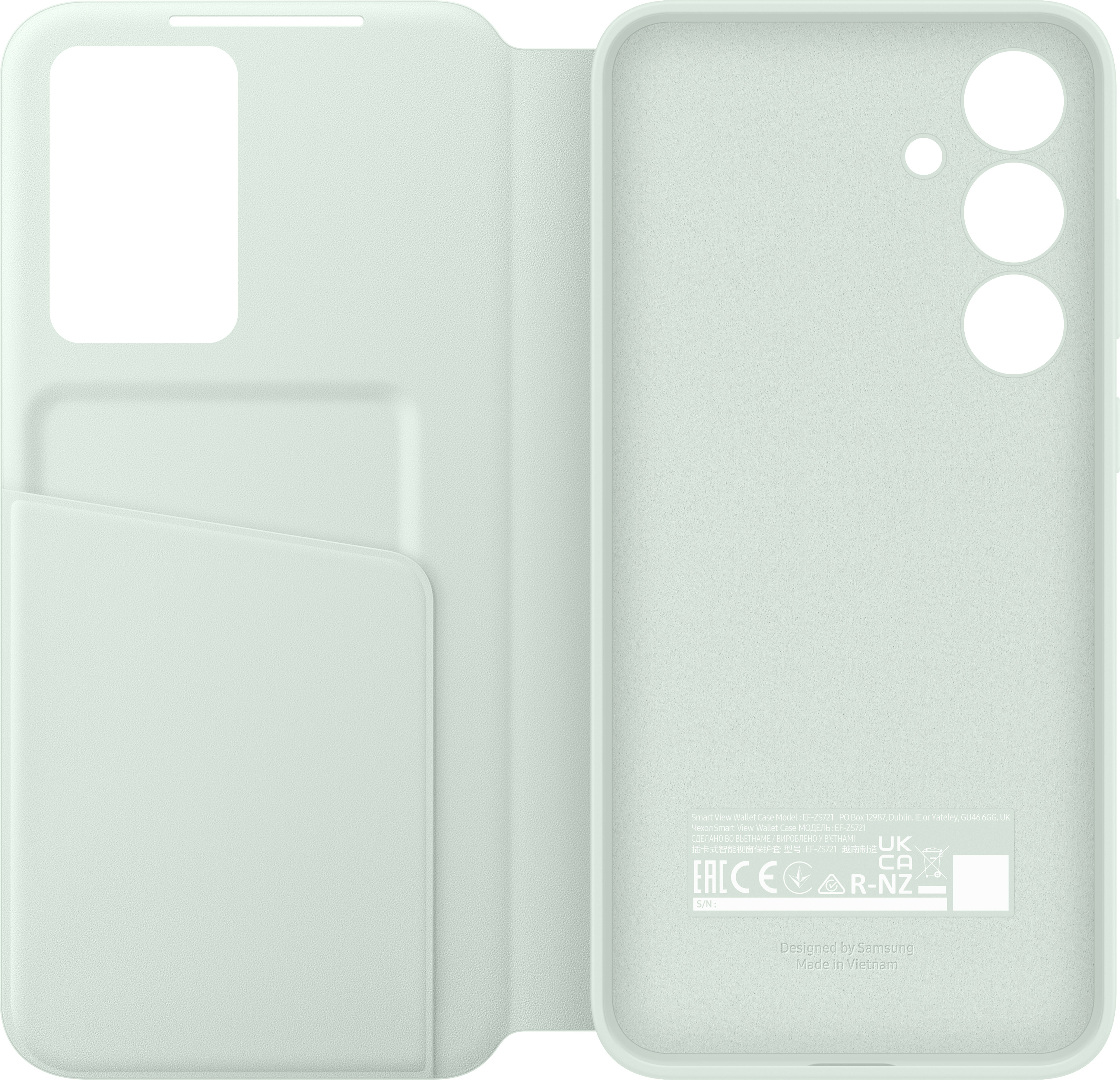 Samsung Galaxy S24 FE Smart View Wallet Case -lompakkokotelo, minttu