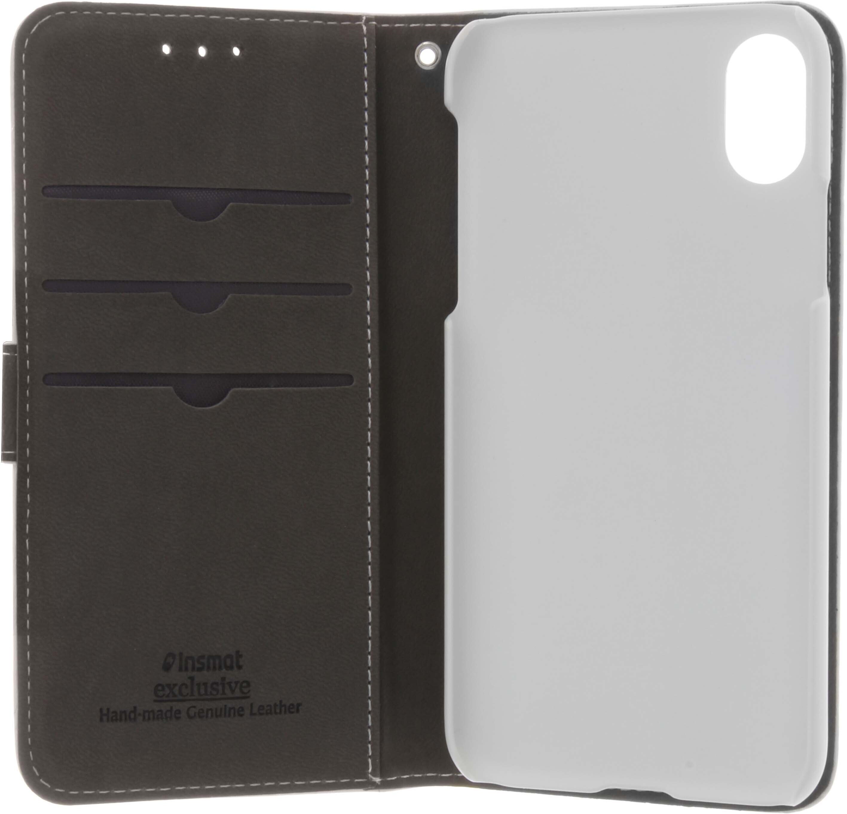 Insmat Exclusive Flip Case lompakkokotel, iPhone X / Xs, valkoinen