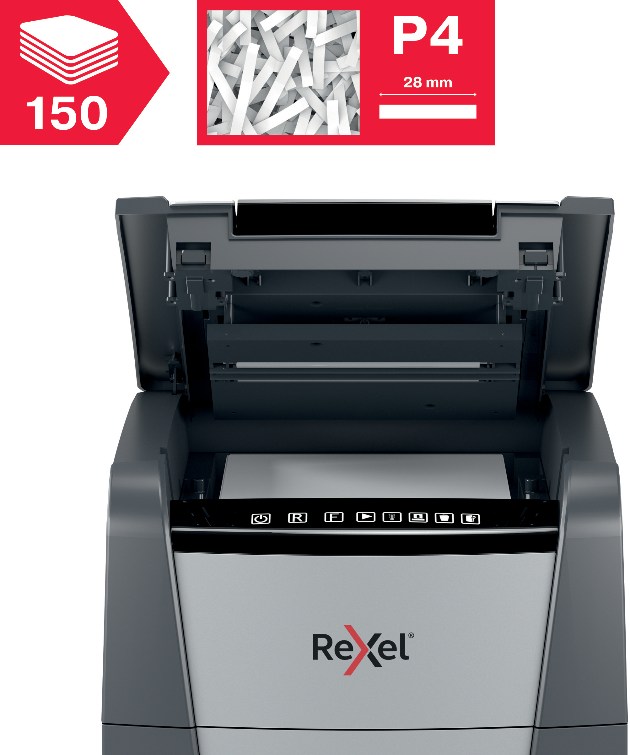 Rexel Optimum 150X automaattinen -paperisilppuri, P4