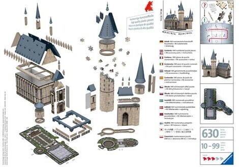 3D Puzzle Hogwarts Castle Harry Potter -palapeli, 540 palaa –  
