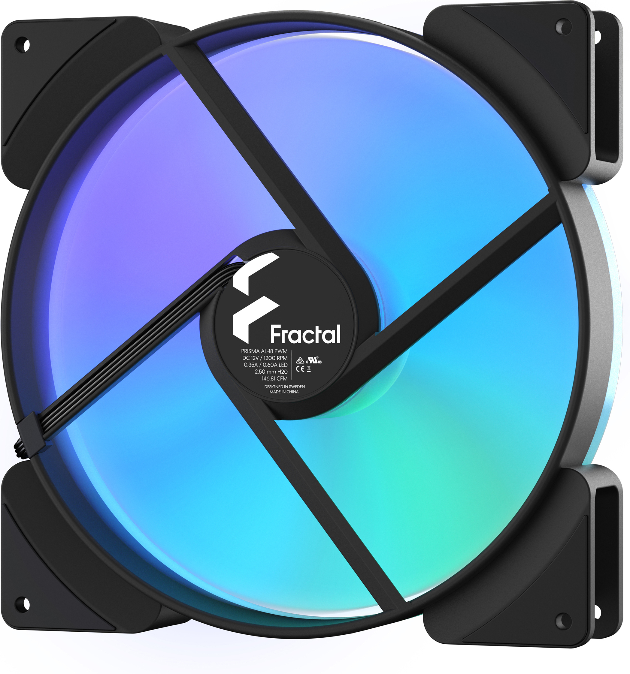 Fractal Design Prisma AL-18 ARGB PWM -tuuletin, 180 mm, 2-pack