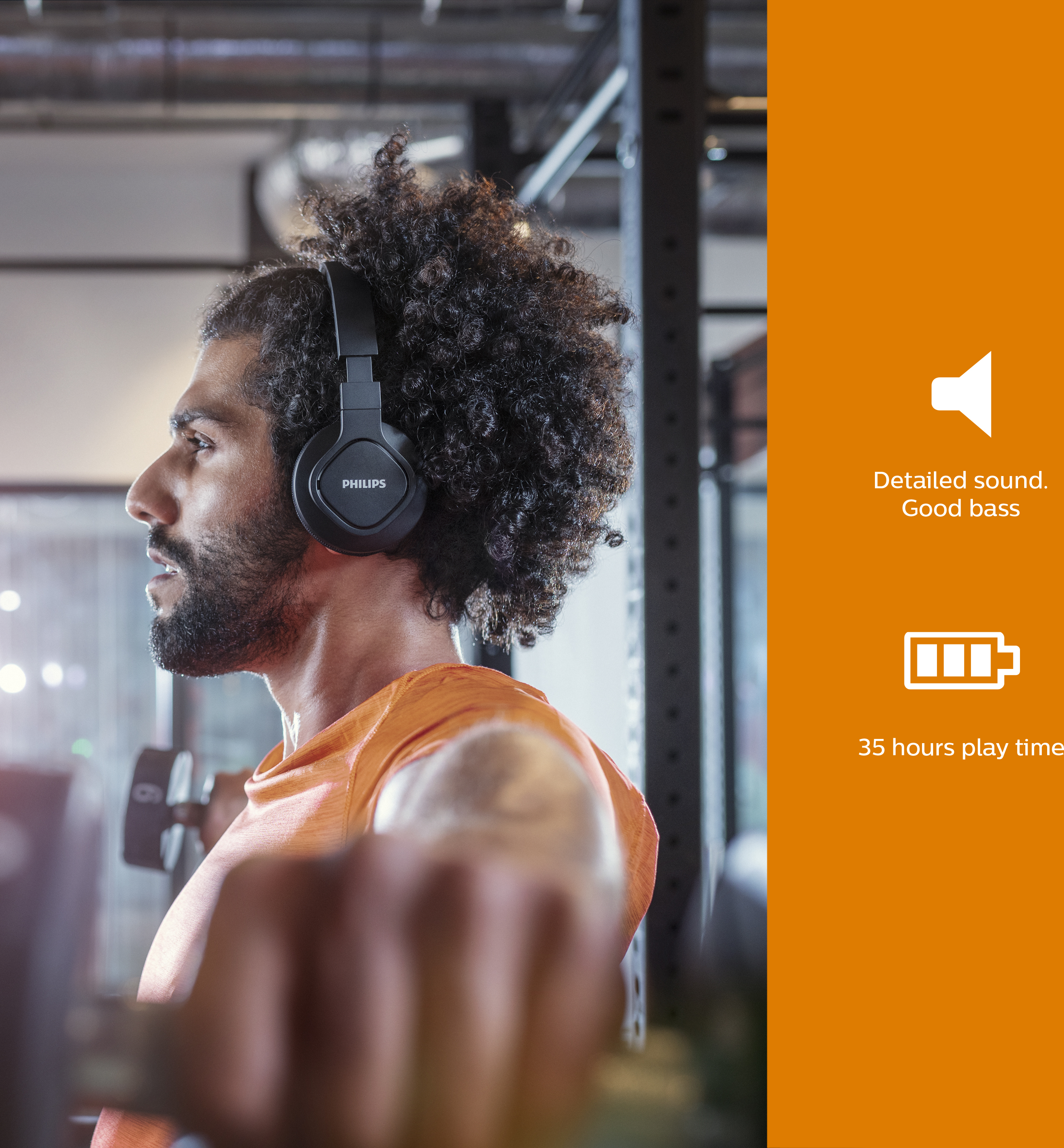 Philips A4216 -langattomat urheilukuulokkeet, musta