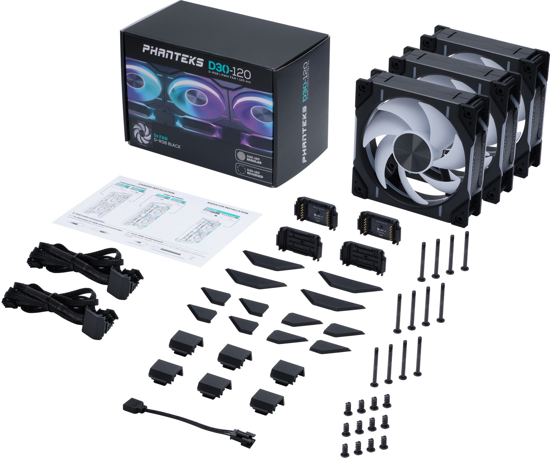 Phanteks D30-120 D-RGB PWM -tuuletin, valkoinen, 120 mm