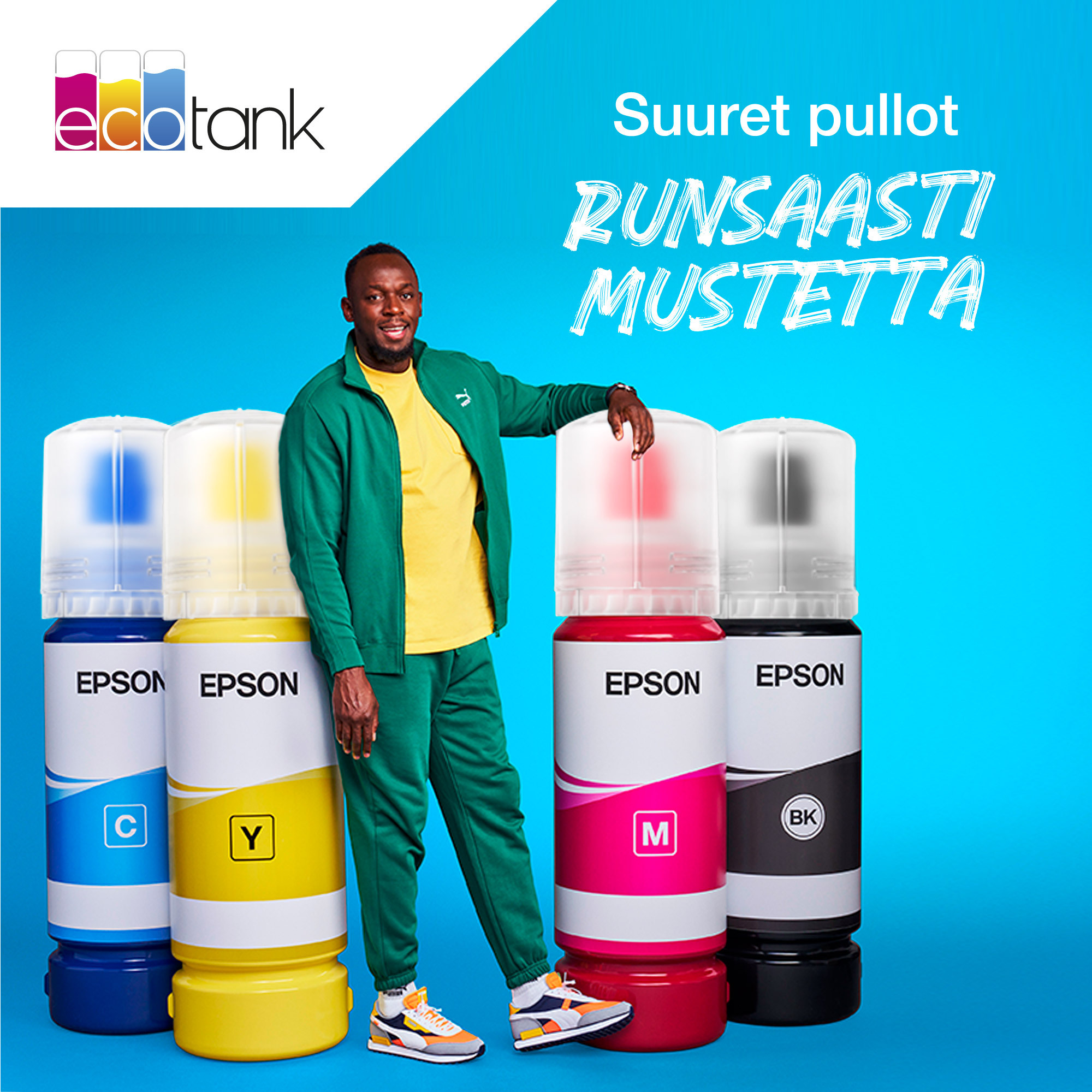 Epson 104 EcoTank -mustepullo, syaani