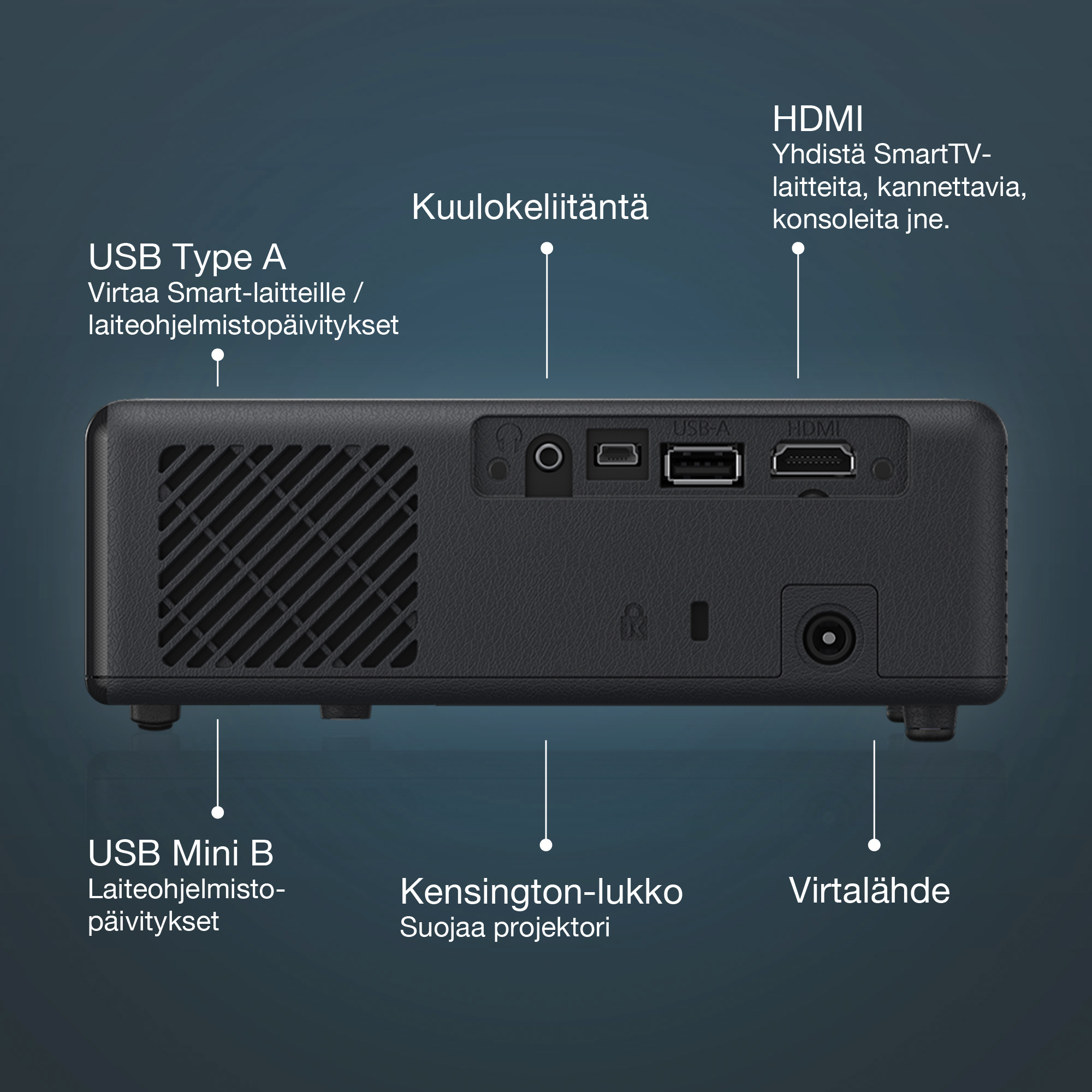 Epson EF-11 laserprojektori-TV, kannettava