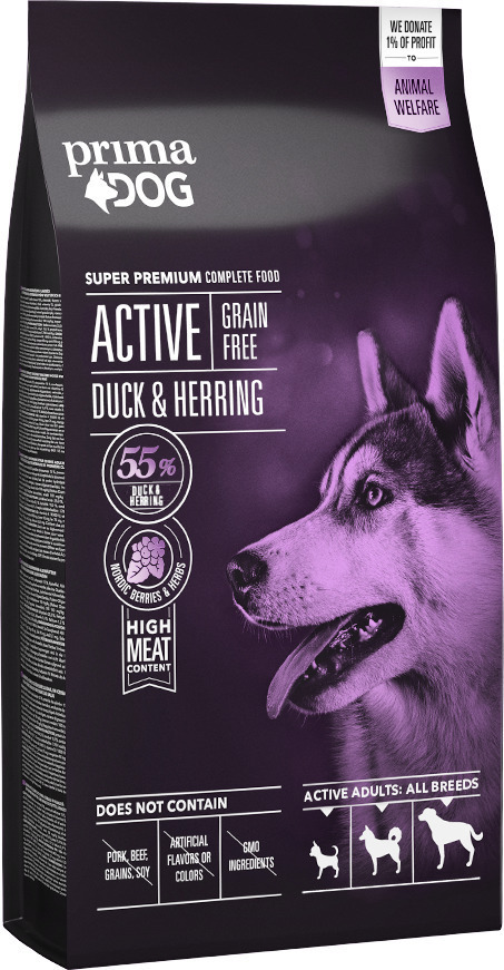PrimaDog Active Ankka & Silli -aktiivisen koiran ruoka, 10 kg, 2-PACK –  